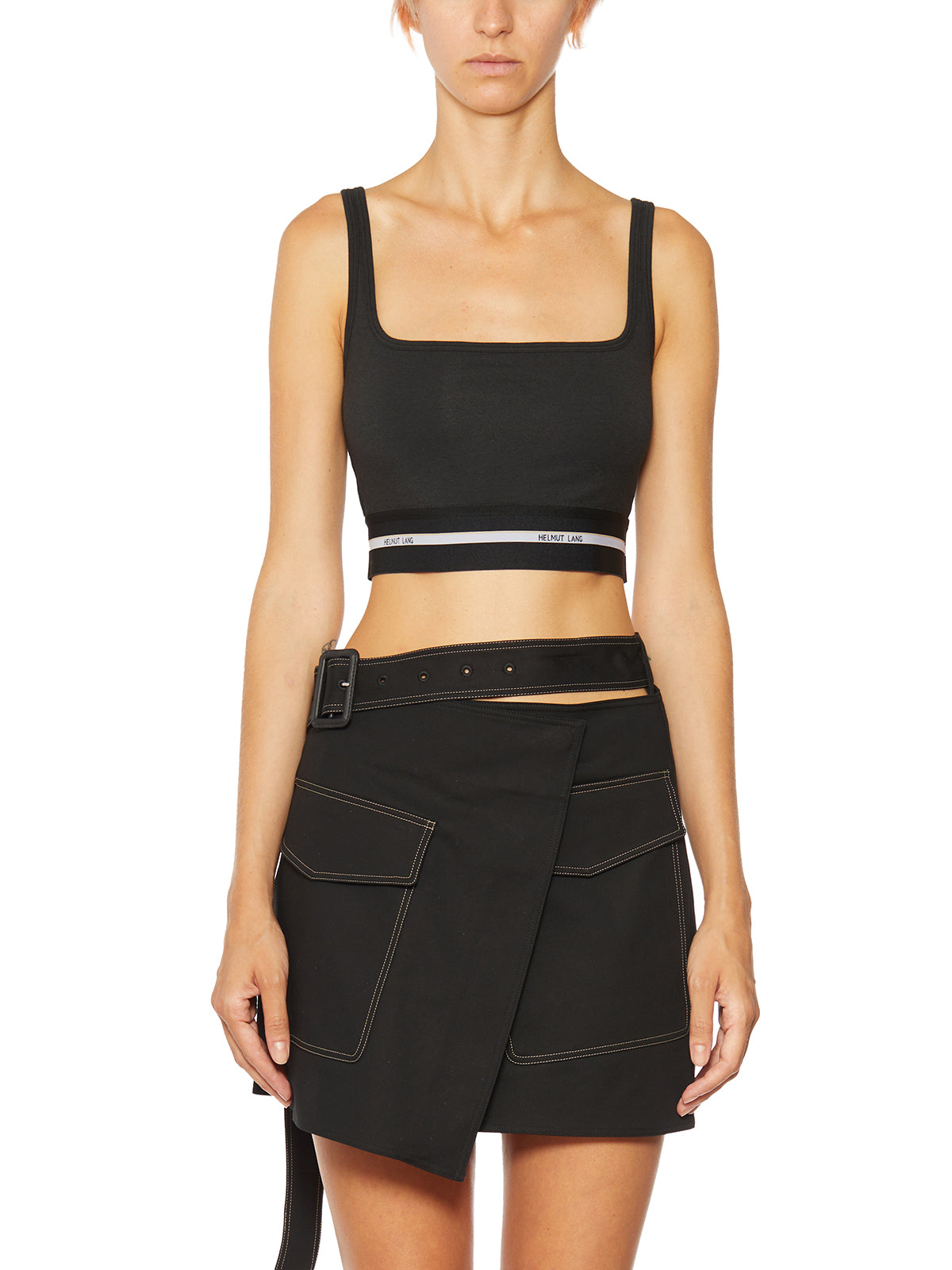 HELMUT LANG Square Neck Logo Tank Top - Size XS