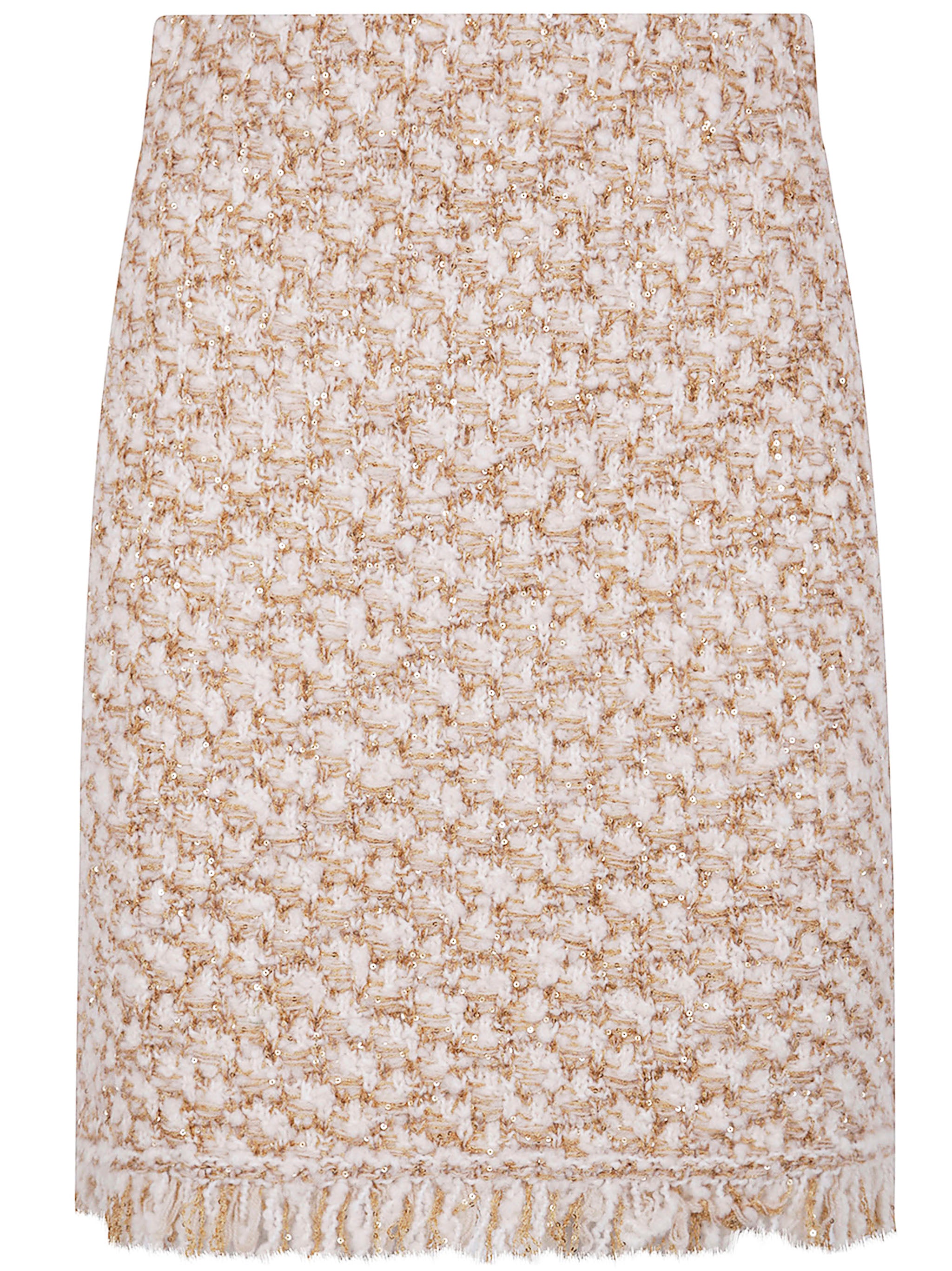 FABIANA FILIPPI Chic Bicolor Tweed Boucle Loop Mini Skirt