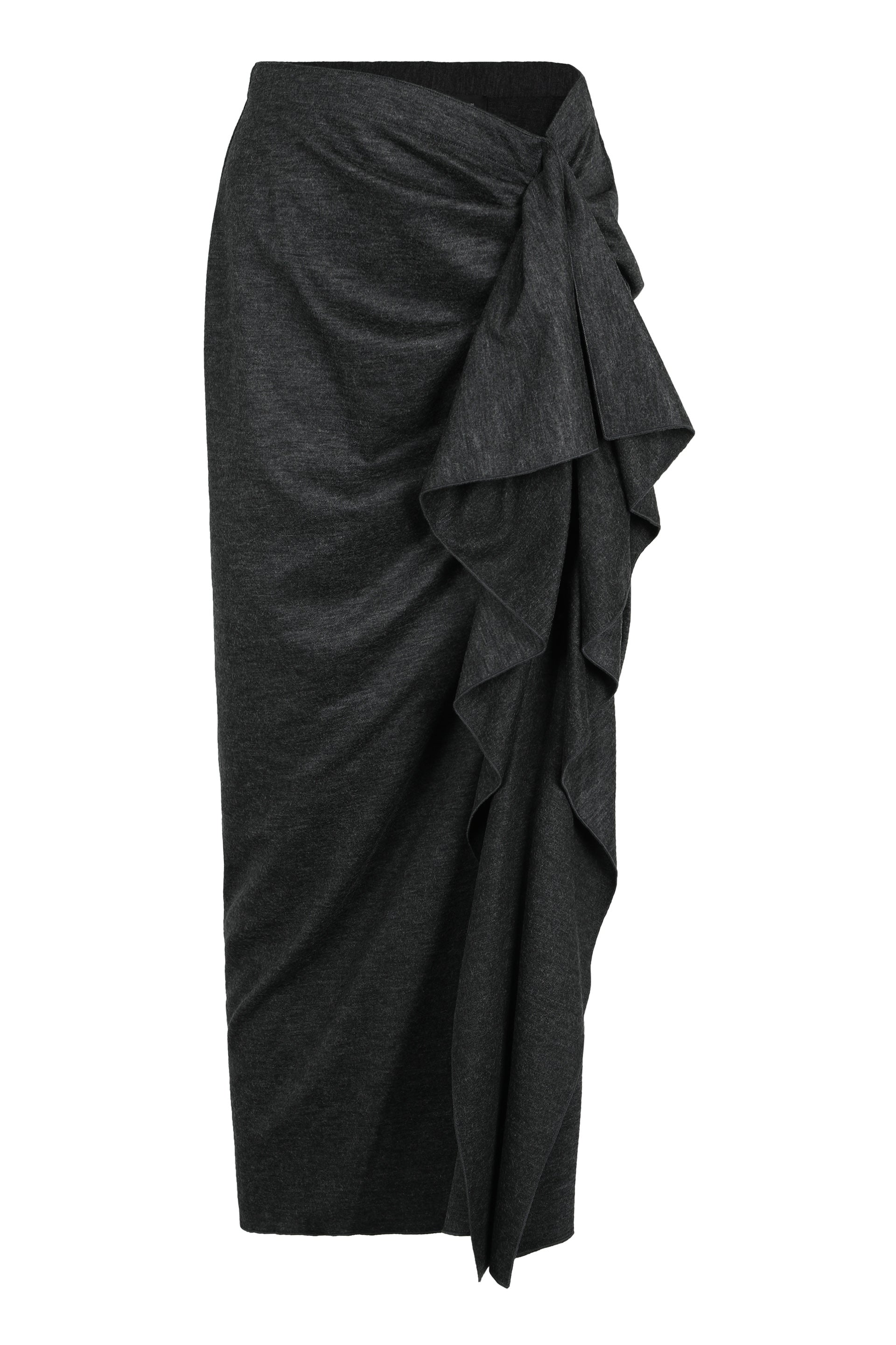 FABIANA FILIPPI Chic Midi Skirt with Elegant Side Gathering