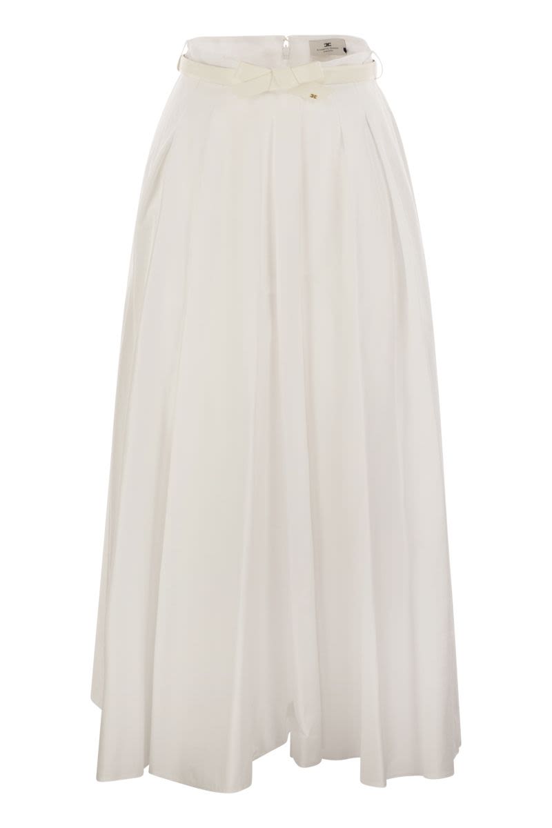 ELISABETTA FRANCHI Satin Mini Skirt with Bow Belt