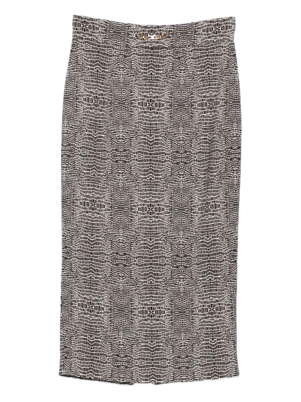 ELISABETTA FRANCHI MIDI SKIRT with Gold-Tone Hardware