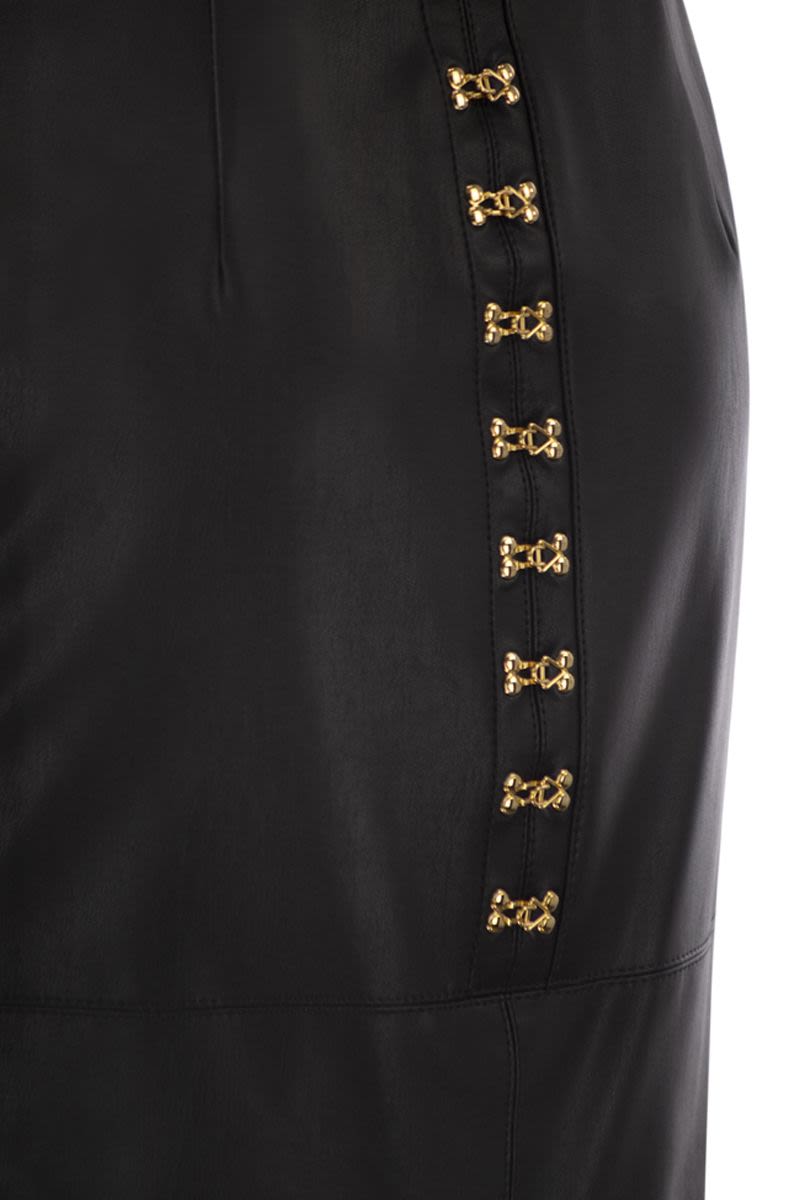 ELISABETTA FRANCHI Pencil Skirt with Jewelled Hooks