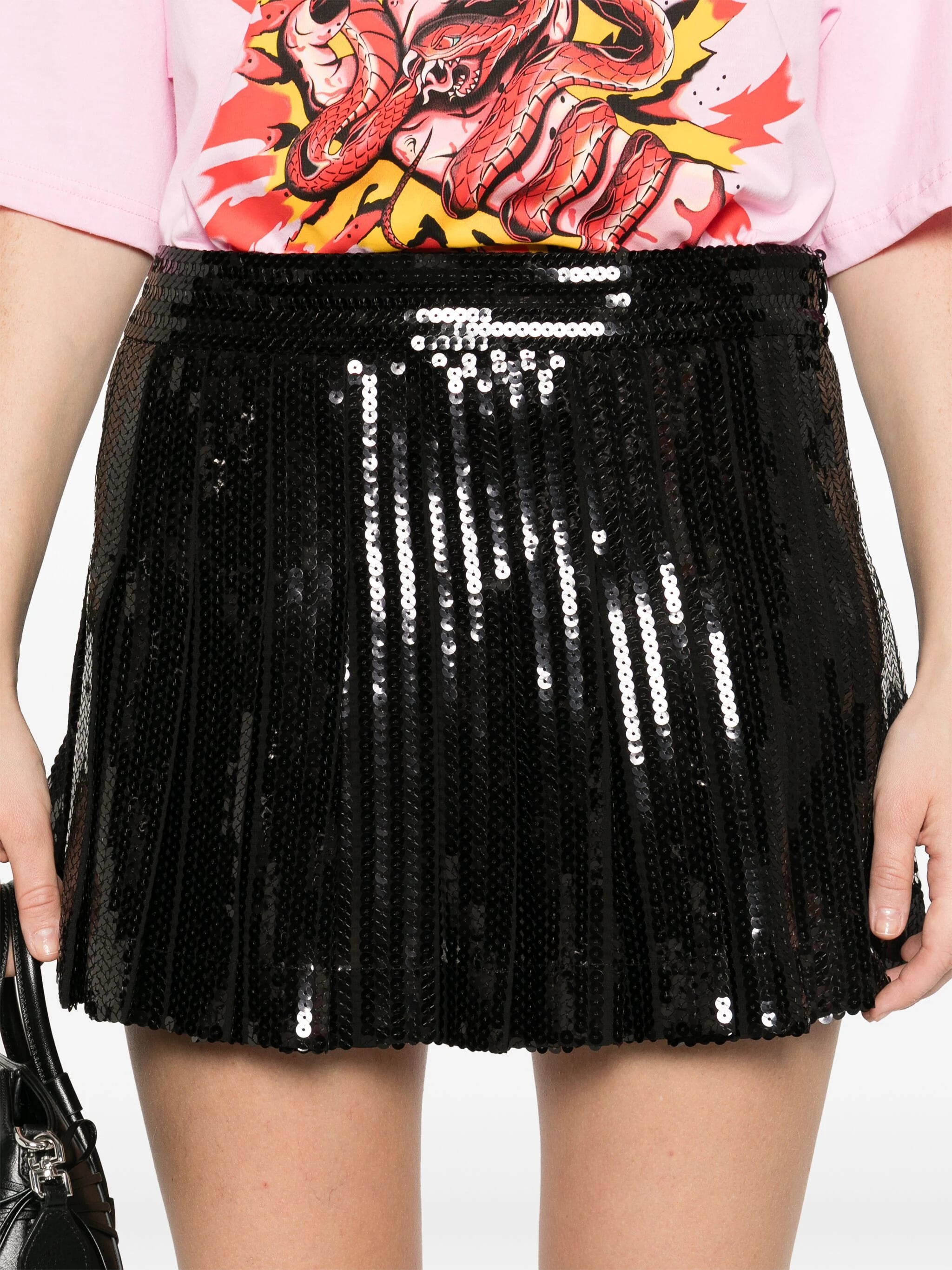 PAROSH Mini Pleated Skirt for Women