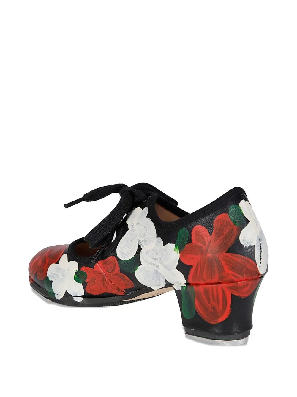 COMME DES GARÇONS Floral Motif Tap Shoes with Covered Stiletto Heel - 50mm