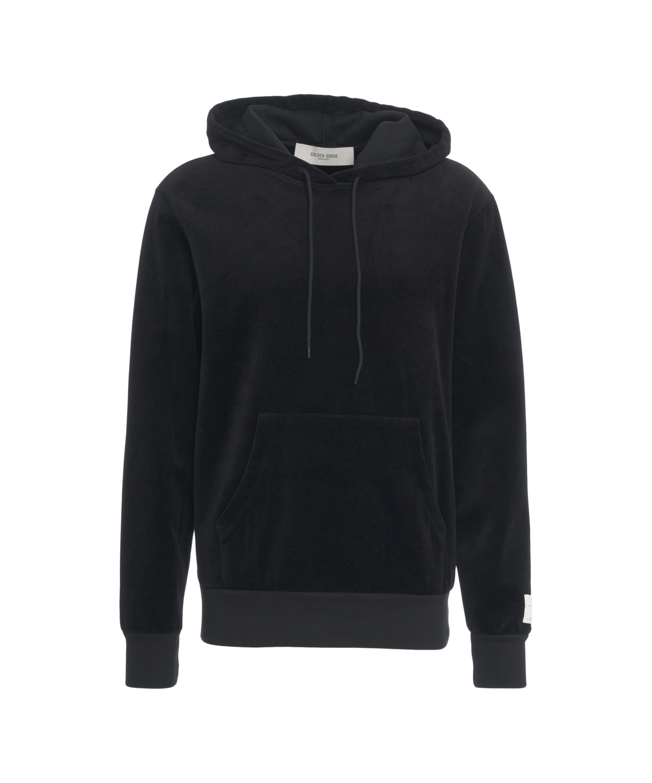 GOLDEN GOOSE Velour Hoodie with Drawstring and Pocket