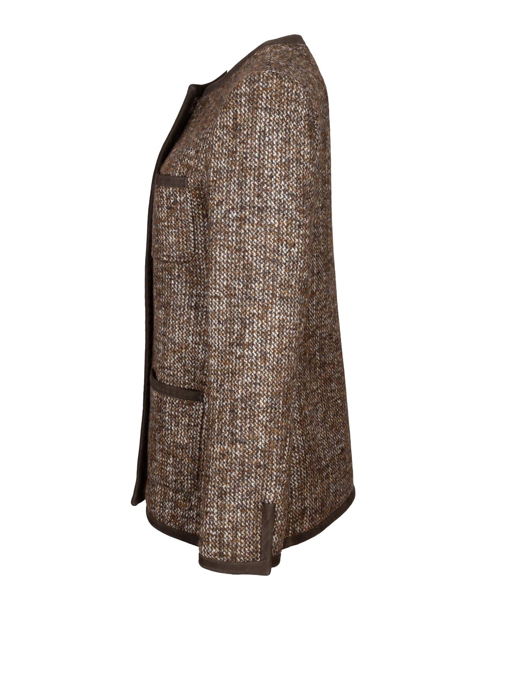 GOLDEN GOOSE Wool Tweed Jacket with Suede Details for Women – Fall Winter