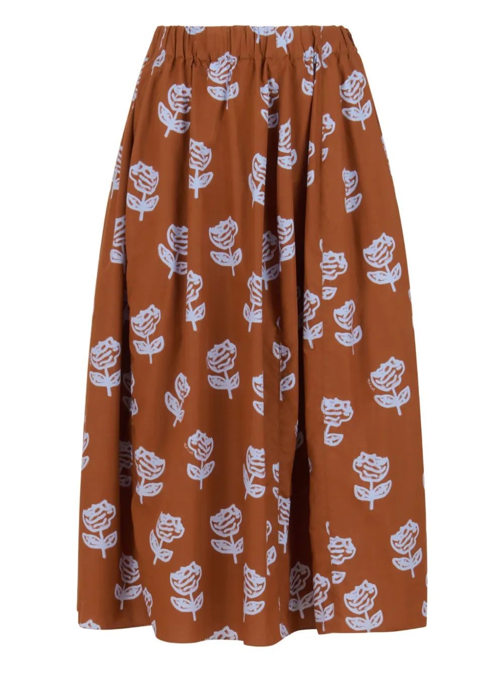 MARNI MIDI SKIRT WITH SPRAYED ROSES PRINT