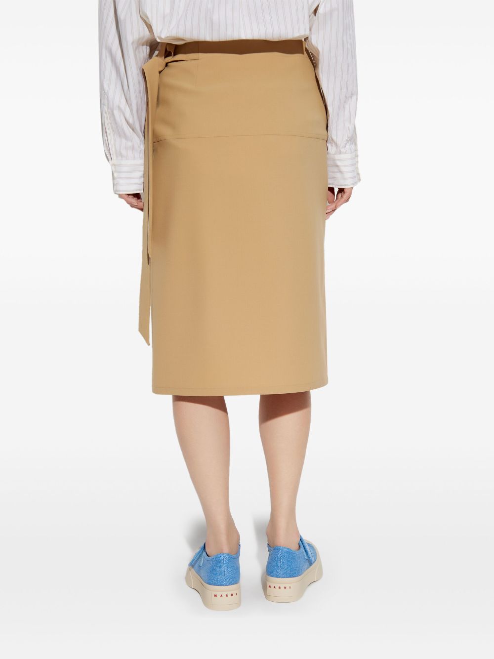 MARNI Midi Skirt with Side Bow for Women - Spring/Summer 2025