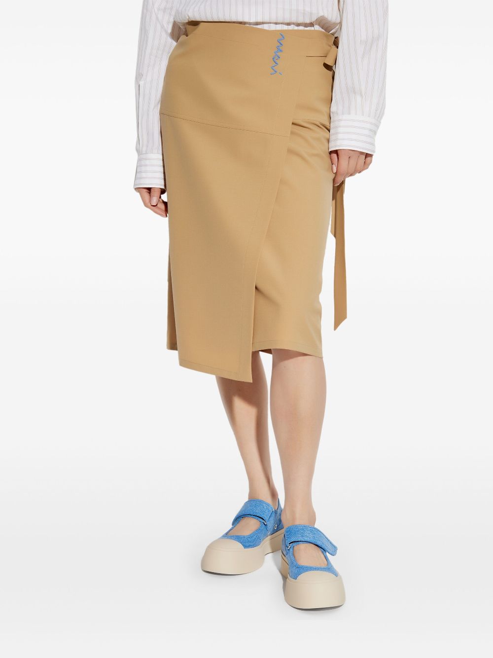 MARNI Midi Skirt with Side Bow for Women - Spring/Summer 2025