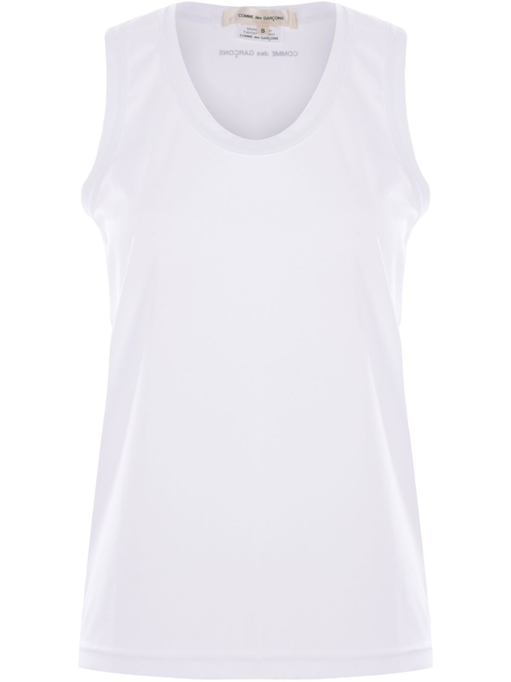 COMME DES GARÇONS Scoop Neck Sleeveless Logo T-Shirt Tank Top