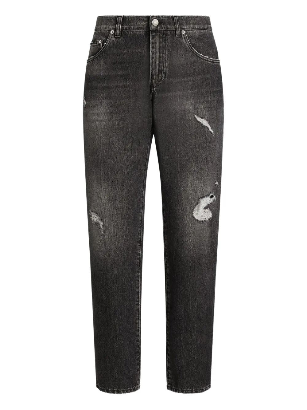 DOLCE & GABBANA Straight-Leg Distressed Effect Jeans for Men