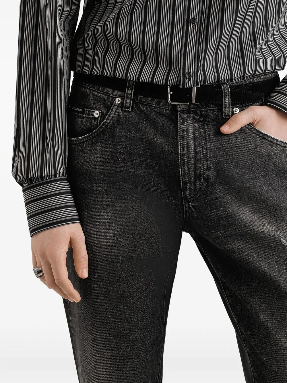 DOLCE & GABBANA Straight-Leg Distressed Effect Jeans for Men