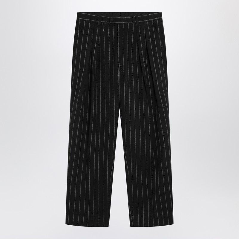 DOLCE & GABBANA Striped Wool-Blend Trousers for Men