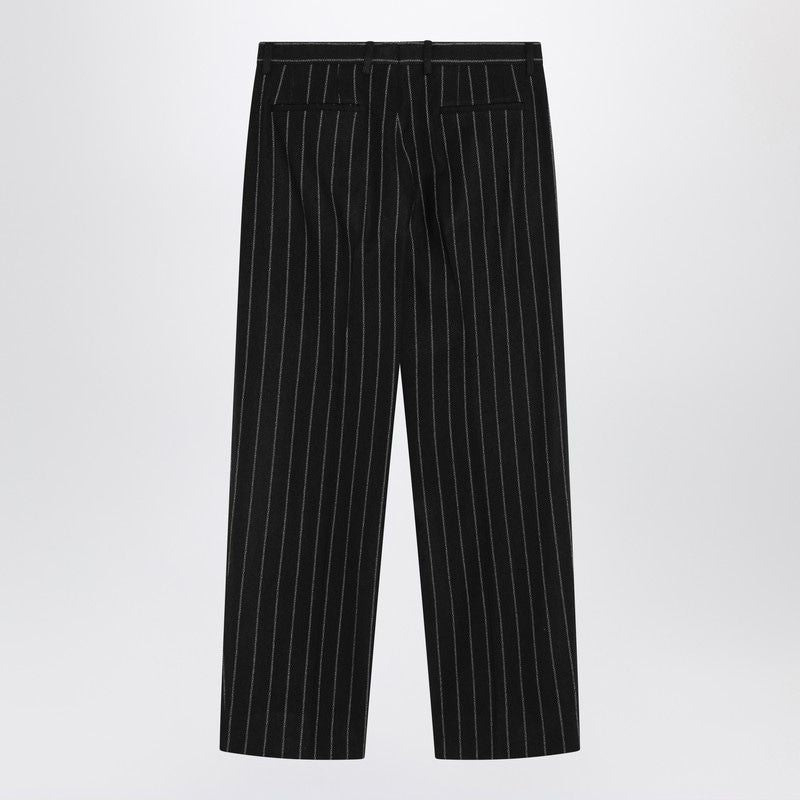 DOLCE & GABBANA Striped Wool-Blend Trousers for Men