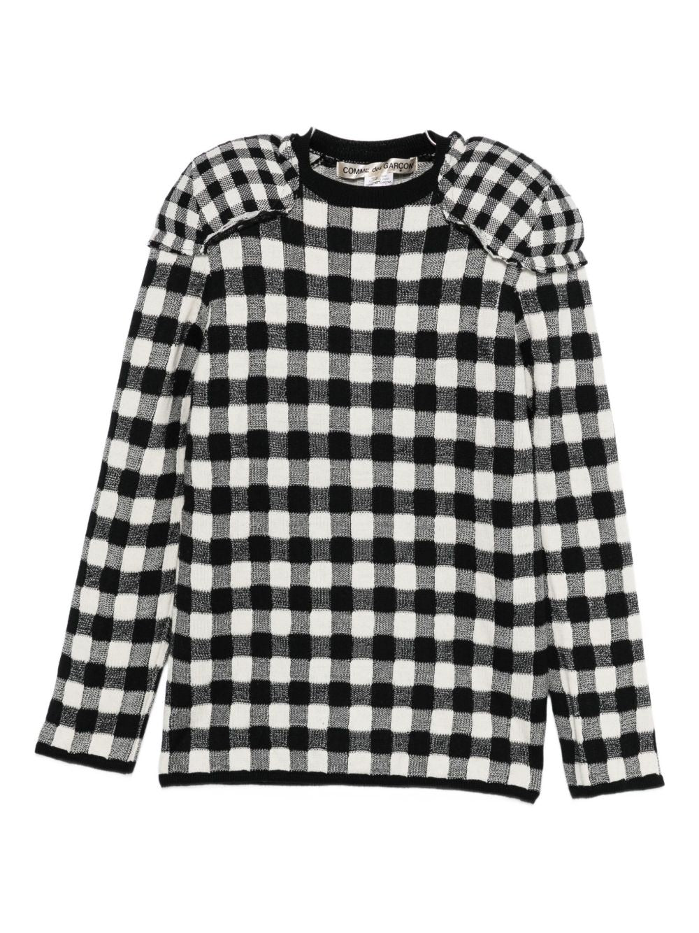 COMME DES GARÇONS Checkered Design Top with Shoulder Pads - FW25