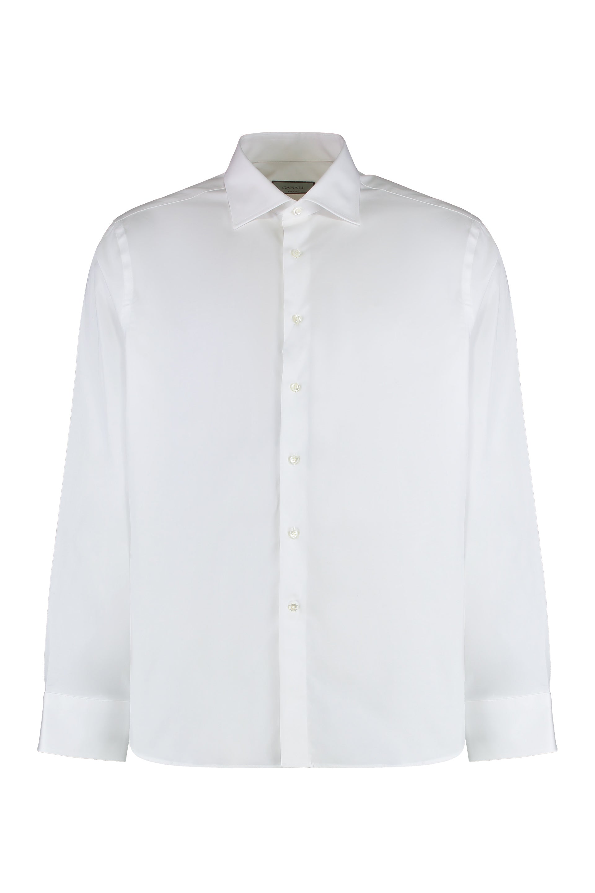 CANALI Classic Cotton Shirt with Rounded Hem - Men’s Fashion