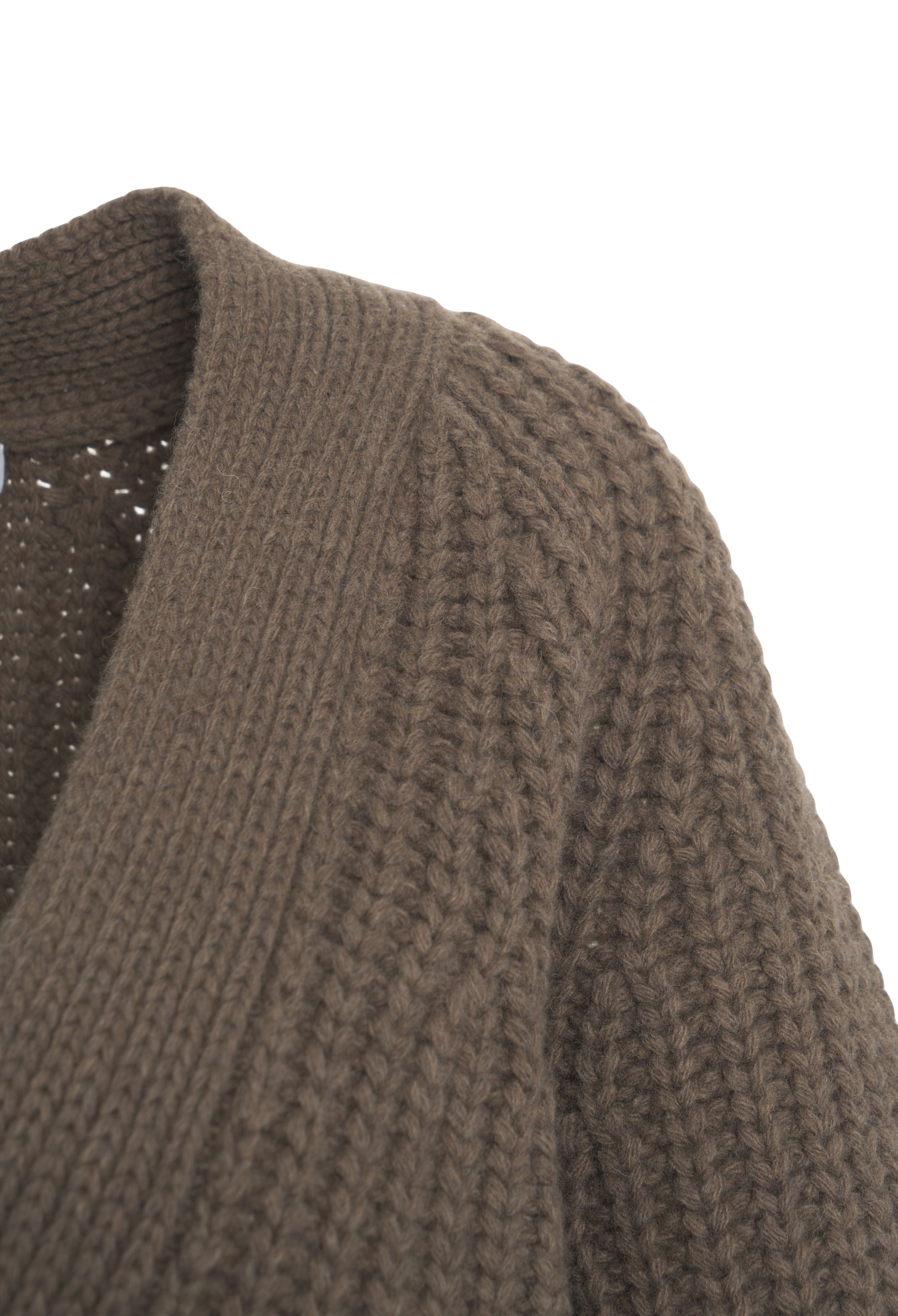 GRIFONI Chunky Knit V-Neck Cardigan for Men