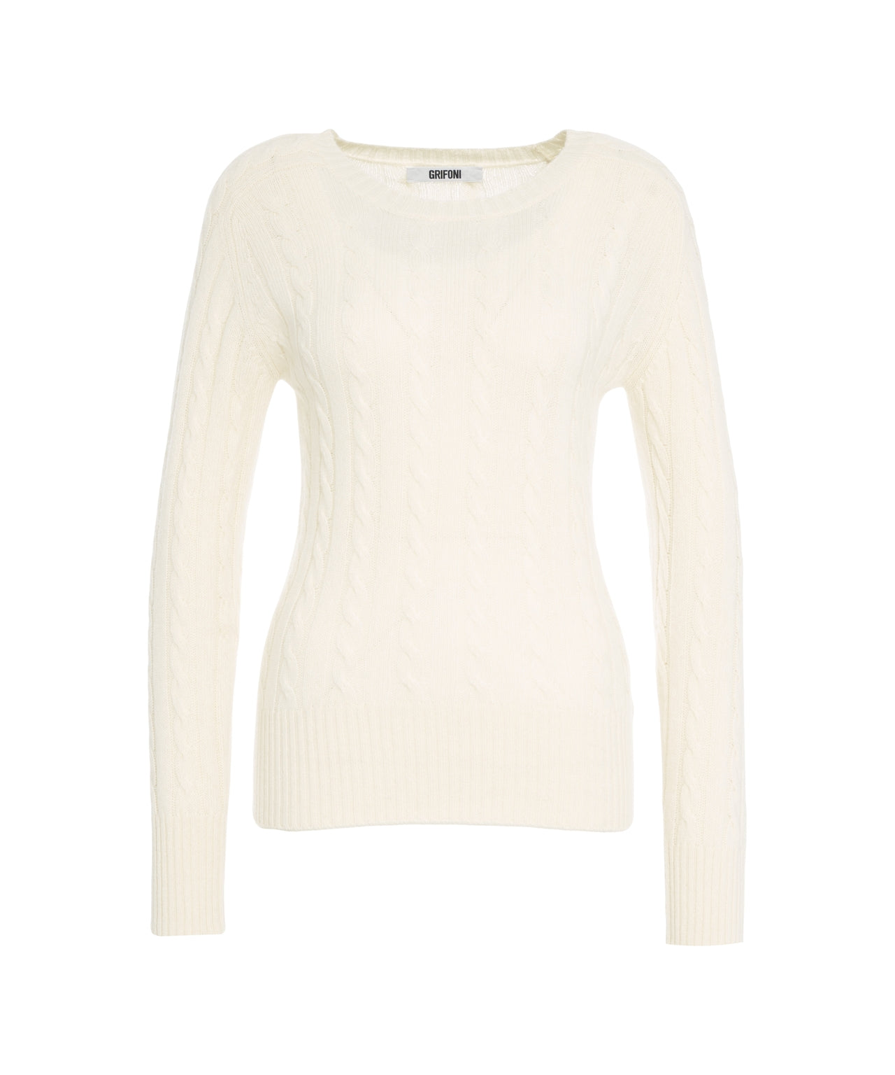 GRIFONI Women's Classic Cable Knit Pullover Sweater