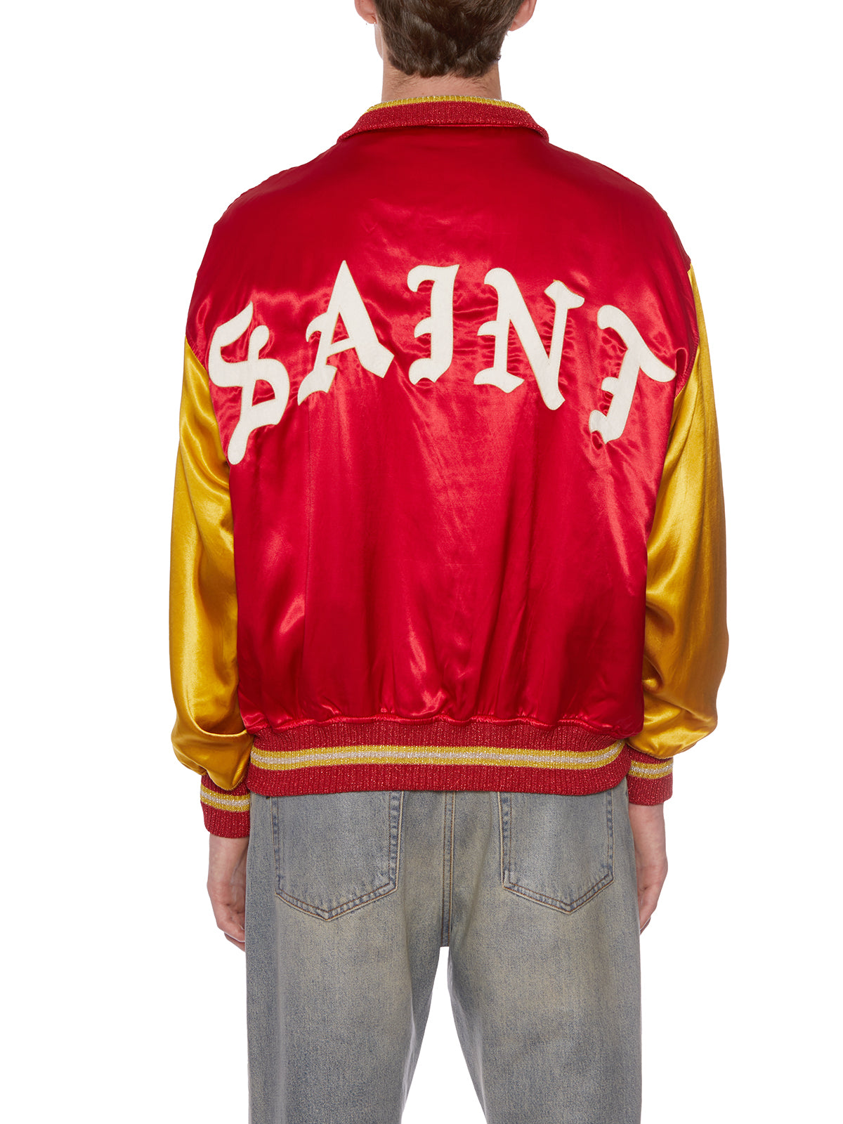 SAINT MXXXXXX Embroidered Bomber Varsity Jacket - Size L