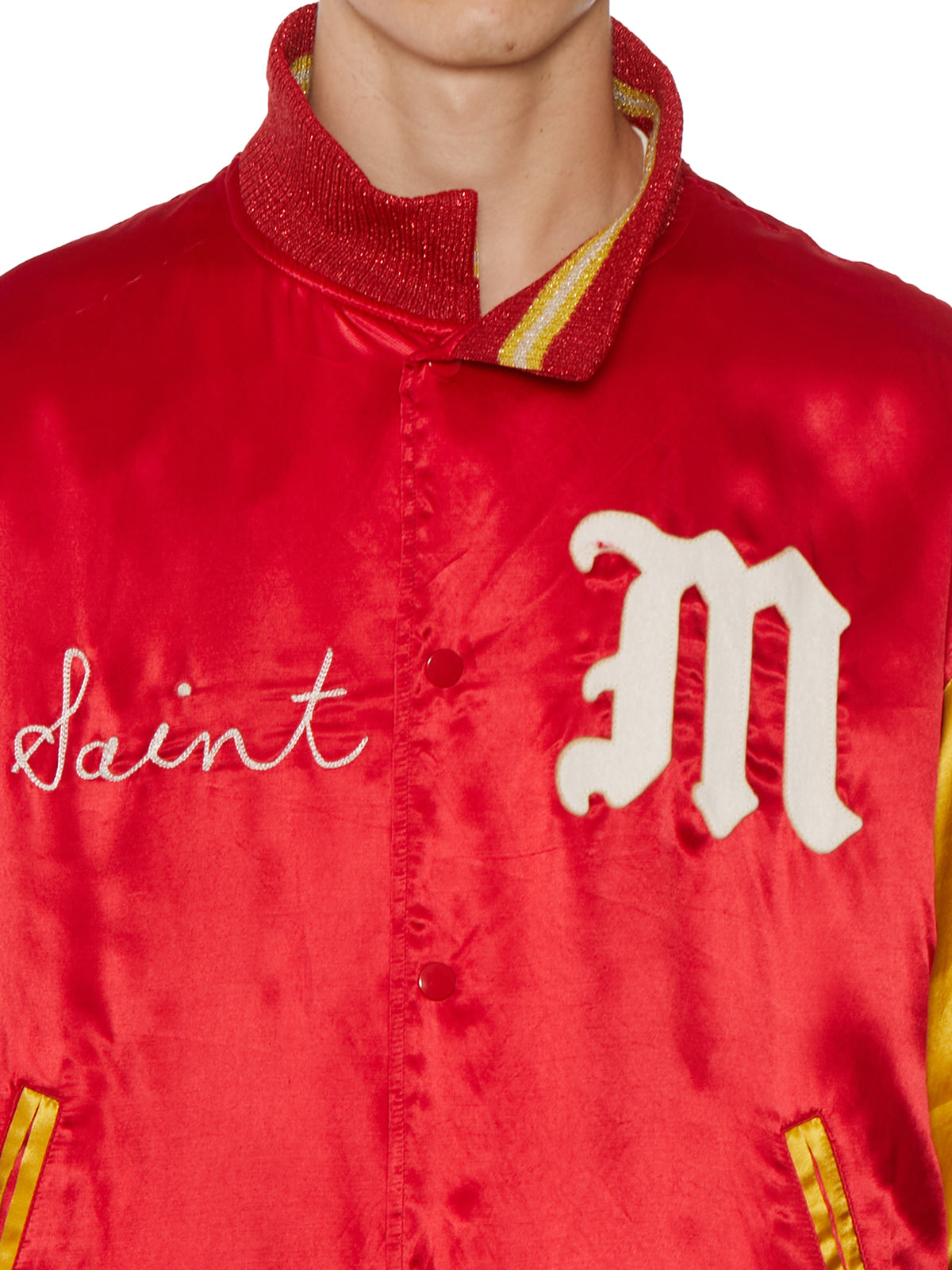 SAINT MXXXXXX Embroidered Bomber Varsity Jacket - Size L