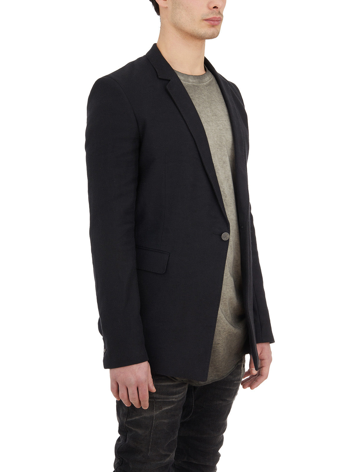 BORIS BIDJAN SABERI Men's Linen and Cotton Blazer with Unique Back Detail - Size M