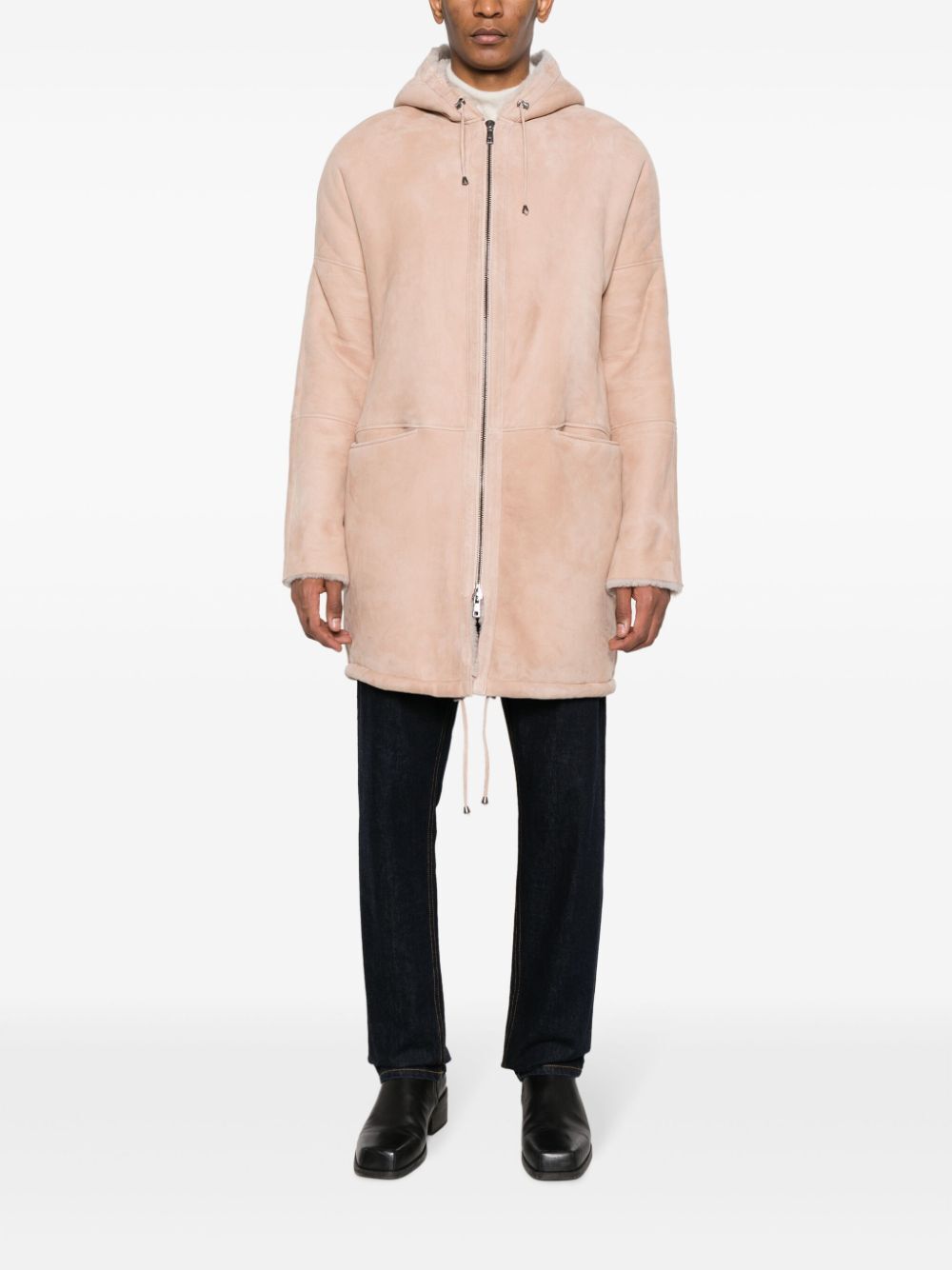 GIORGIO BRATO Sheepskin Parka Jacket with Hood for Men