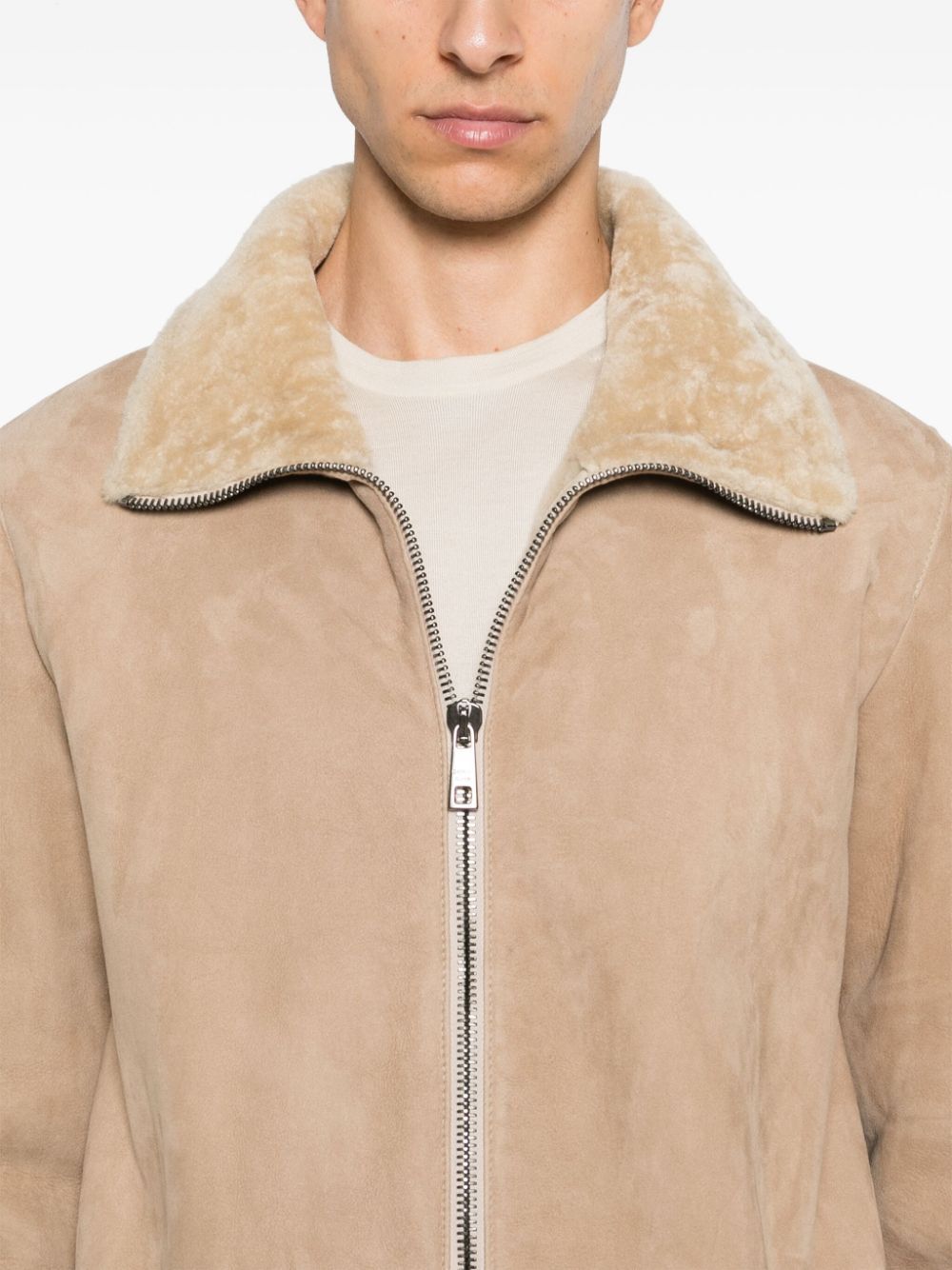 GIORGIO BRATO Classic Sheepskin Outerwear with Central Zip