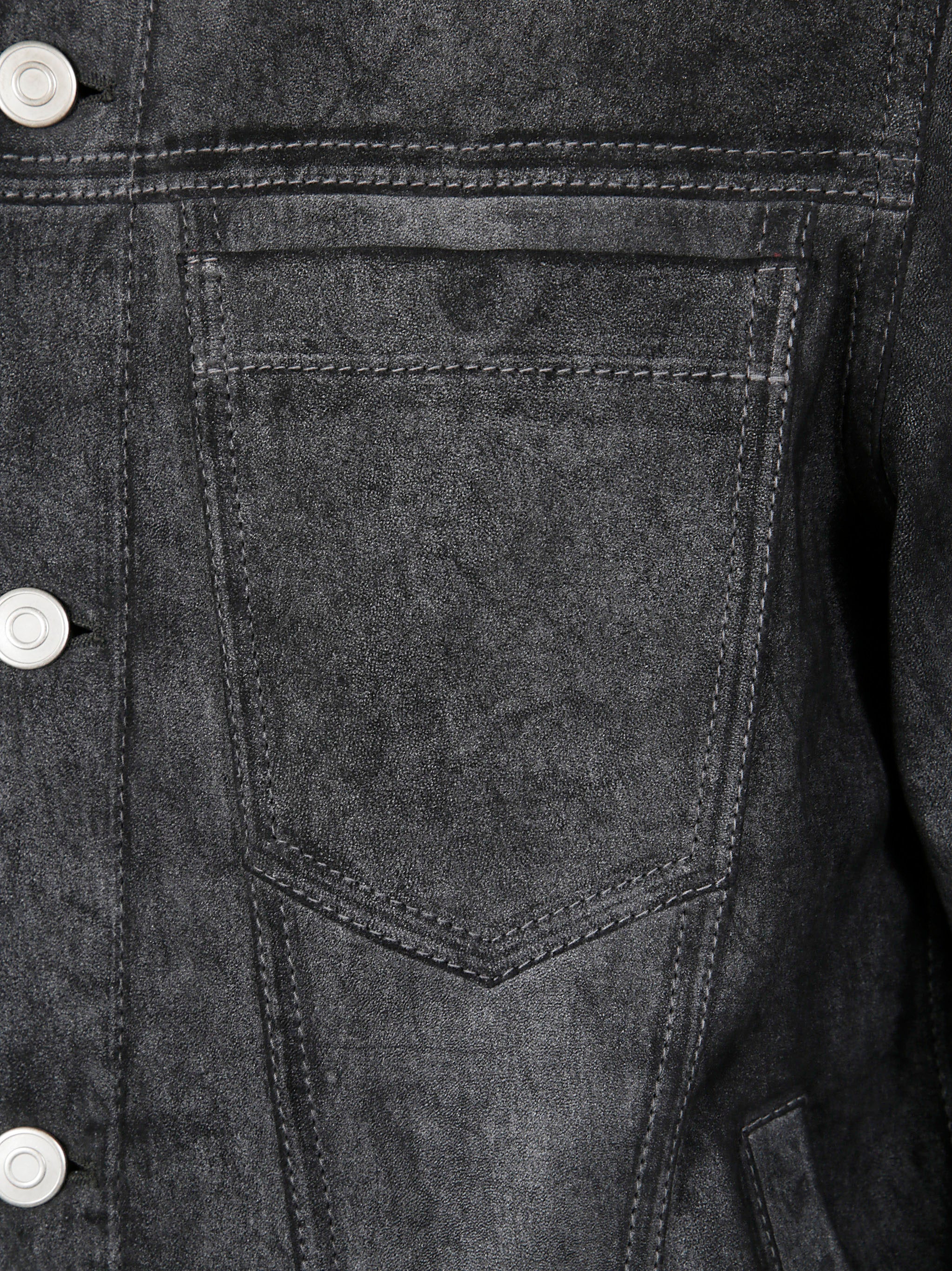 GIORGIO BRATO Denim Jacket with Eco Lamb Leather Mix