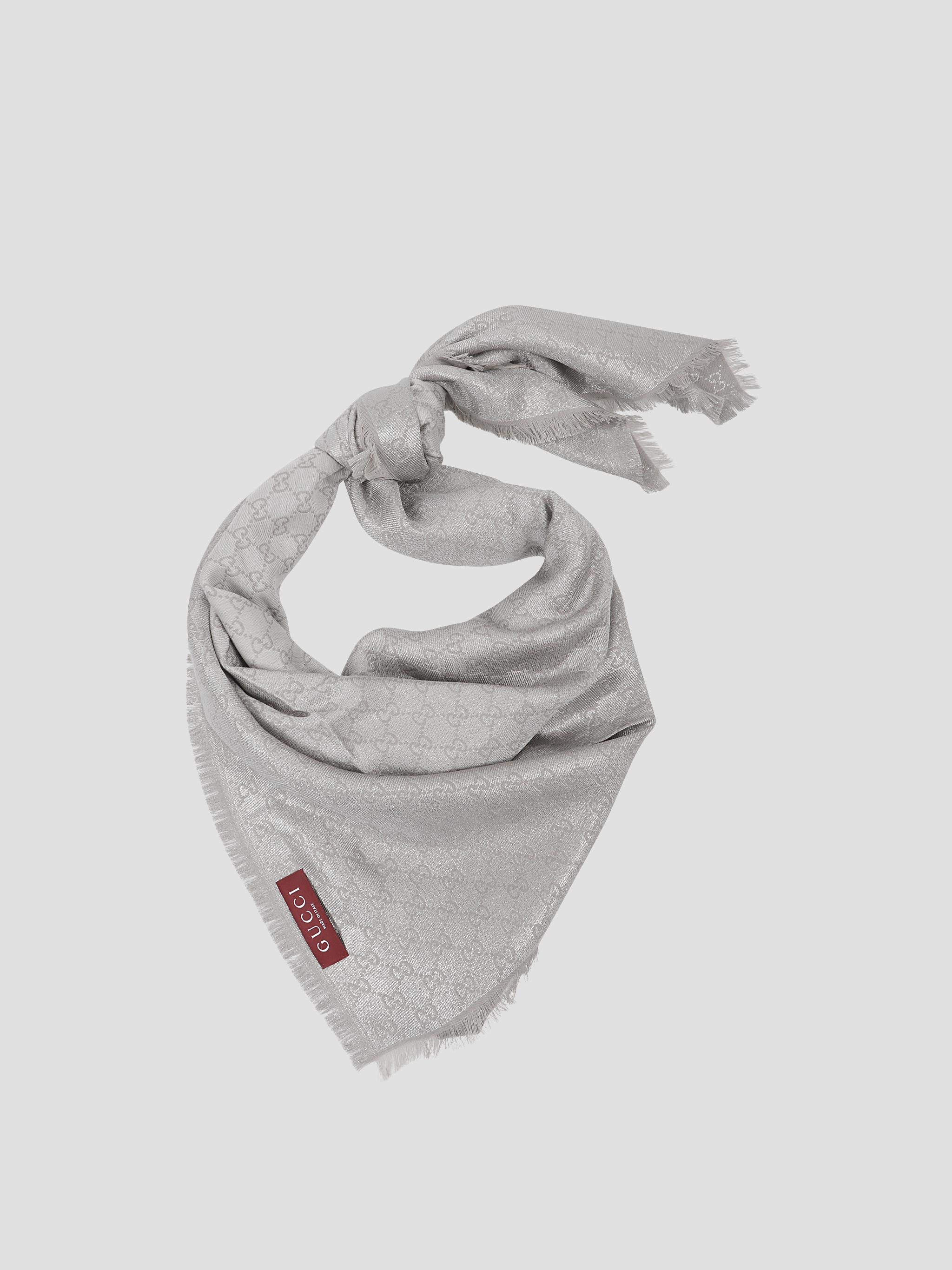 GUCCI Shiny Wool Scarf 130x130 cm