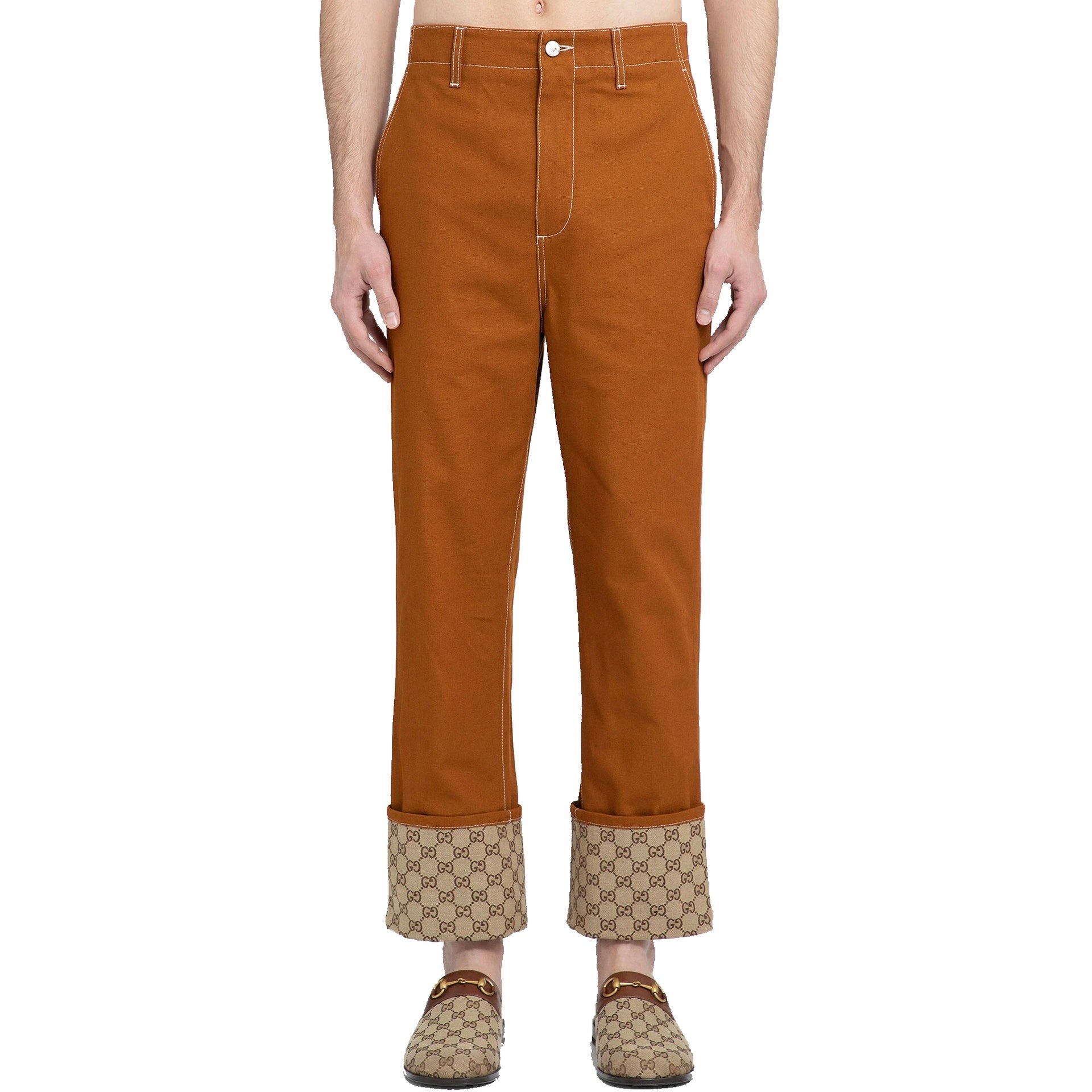 GUCCI Cotton GG Monogram Trousers for Men