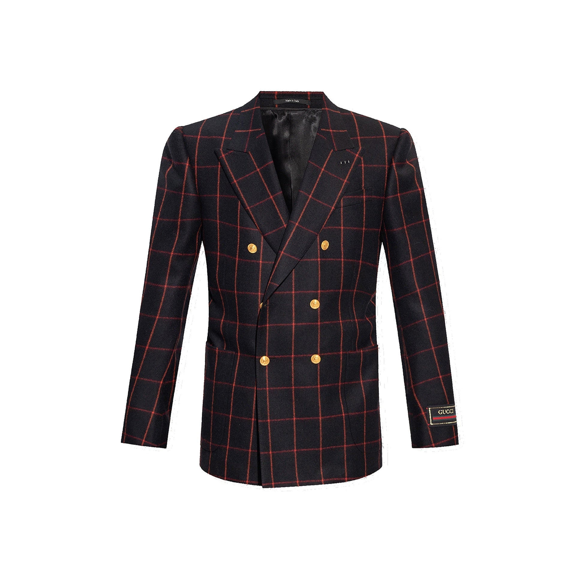 GUCCI Wool Checkered Design Blazer for Men
