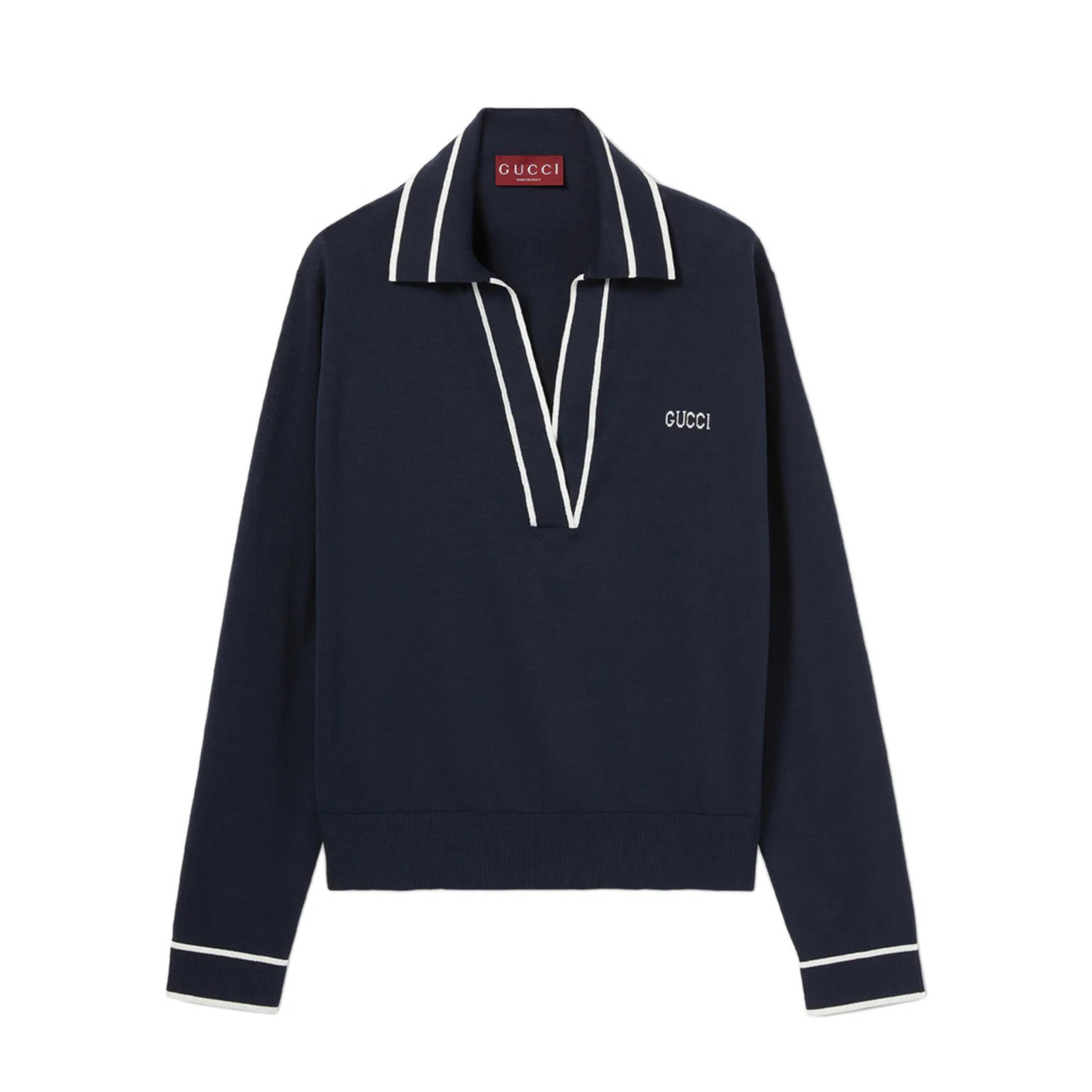 GUCCI Long Sleeve Deep V-Neck Top