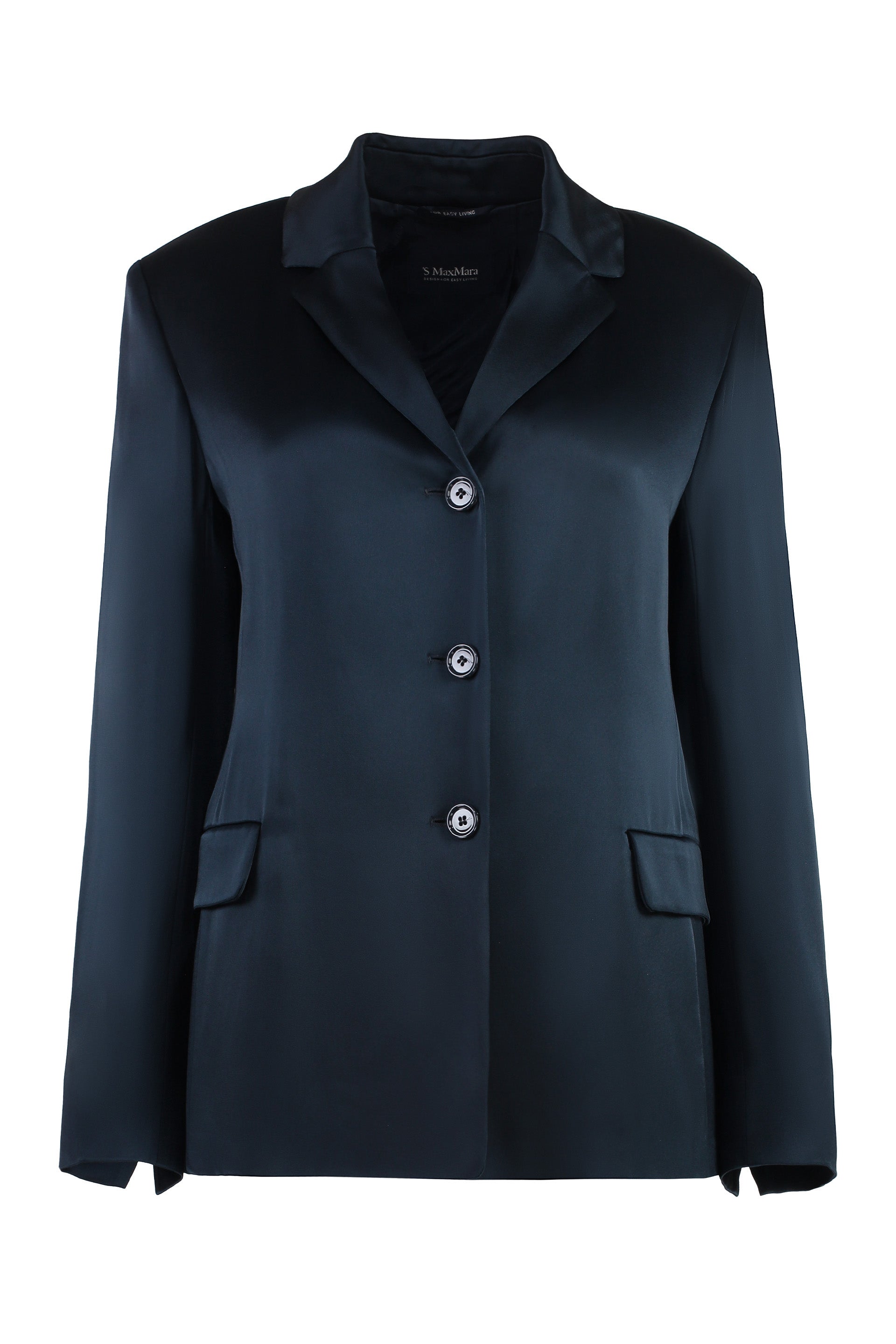 S MAX MARA Sleek Satin Blazer with Back Slit - FW24