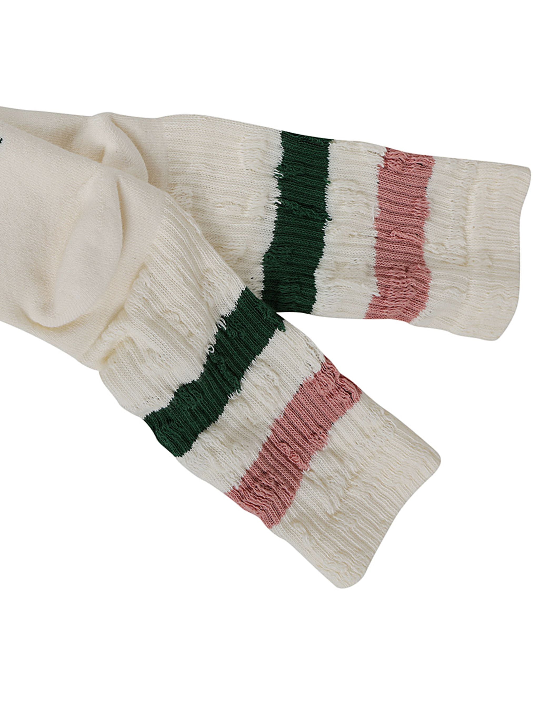 GOLDEN GOOSE High Rib Striped Ripped Socks for Men