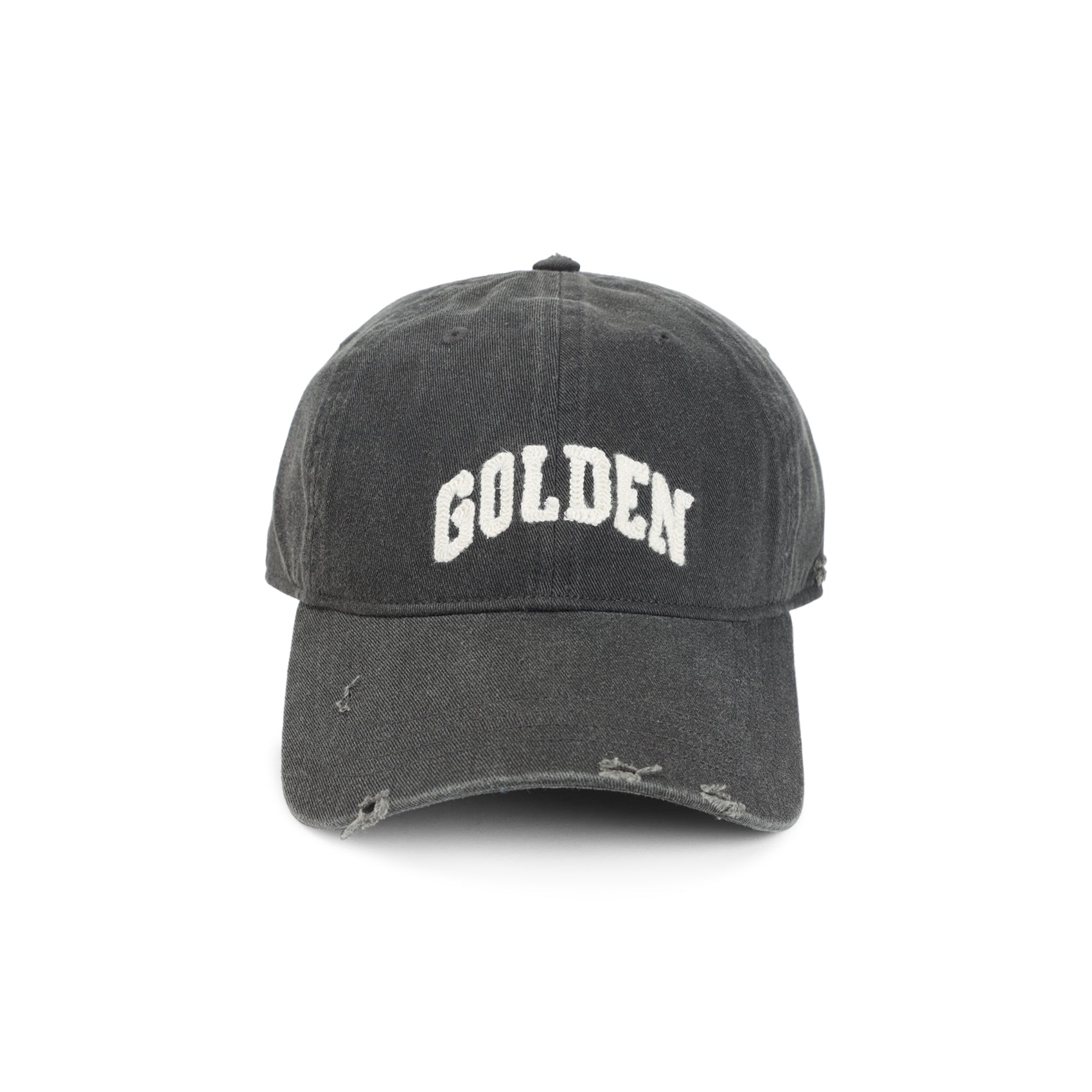 GOLDEN GOOSE Distressed Logo Cotton Baseball Cap for Men