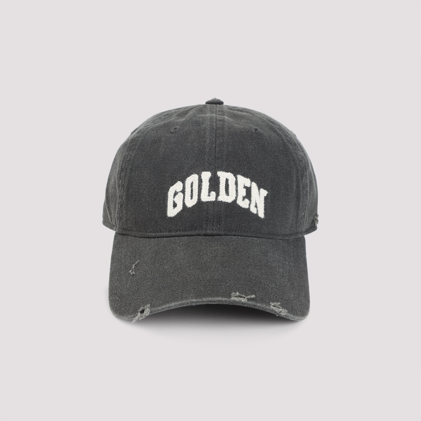 GOLDEN GOOSE Distressed Logo Cotton Baseball Cap for Men