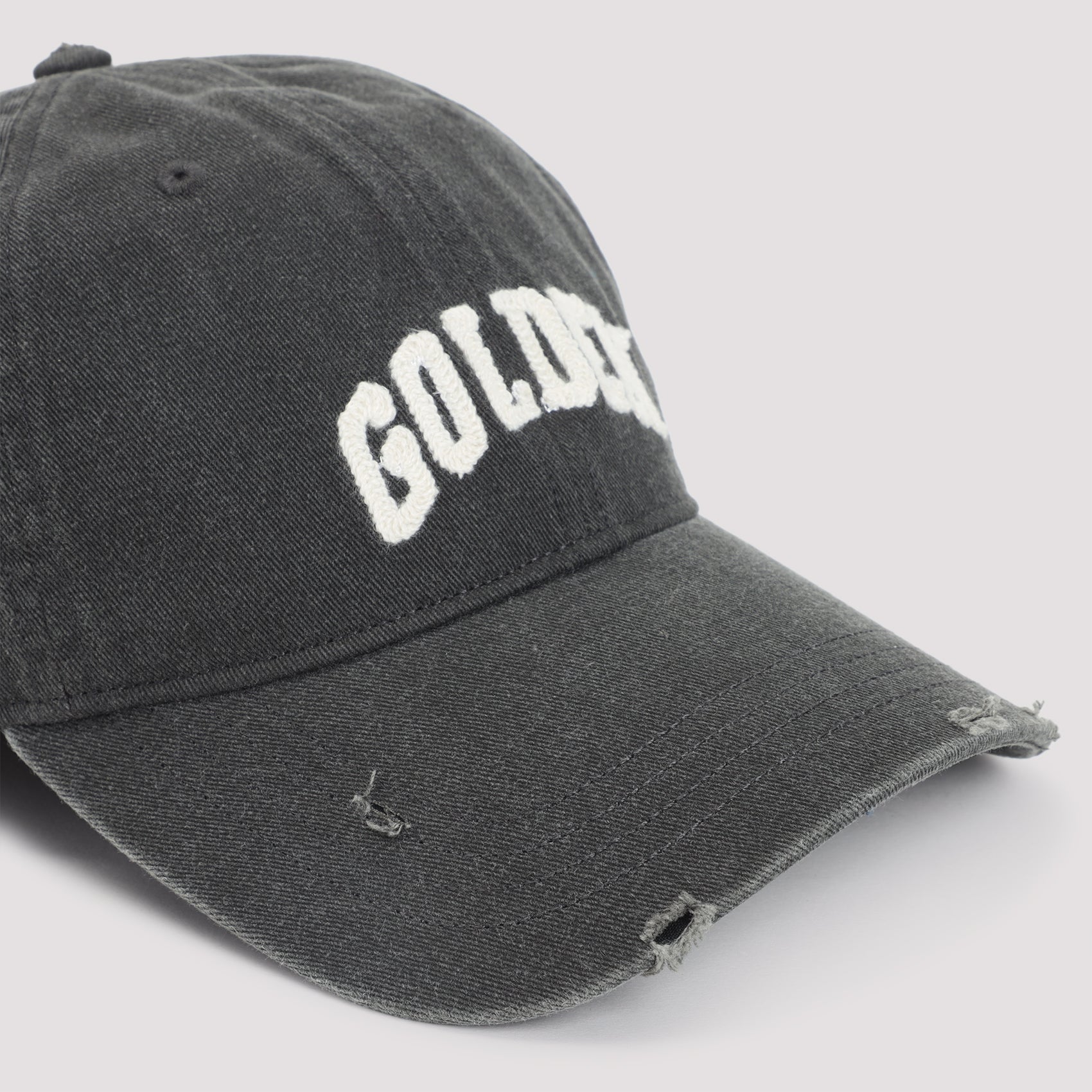 GOLDEN GOOSE Distressed Logo Cotton Baseball Cap for Men
