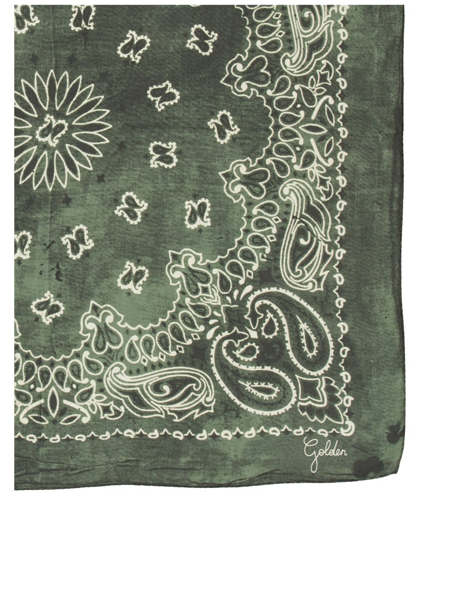 GOLDEN GOOSE Paisley Pattern Silk Scarf for Men