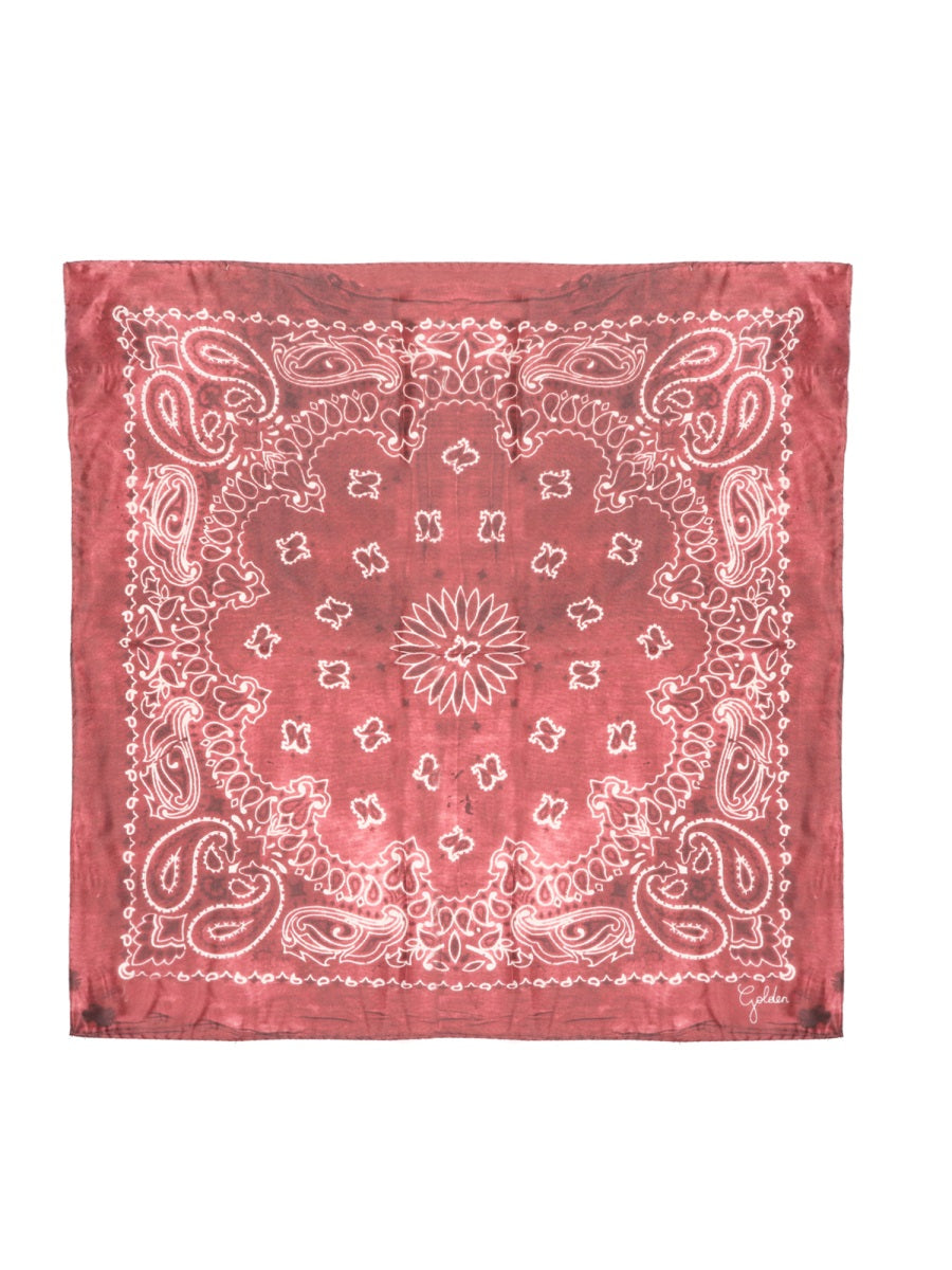 GOLDEN GOOSE Paisley Pattern Silk Scarf for Men