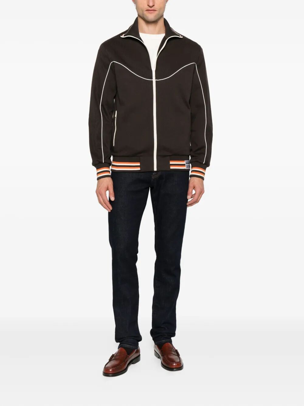 GOLDEN GOOSE Unisex Zipped Track Jacket with Piping and Label