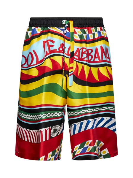 DOLCE & GABBANA Men's Printed Satin Bermuda Shorts