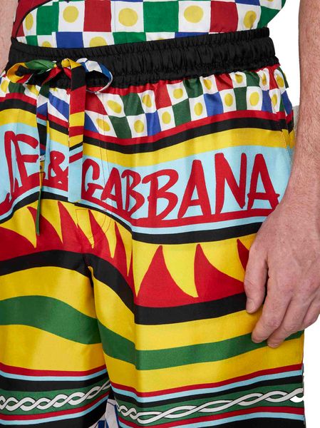 DOLCE & GABBANA Men's Printed Satin Bermuda Shorts