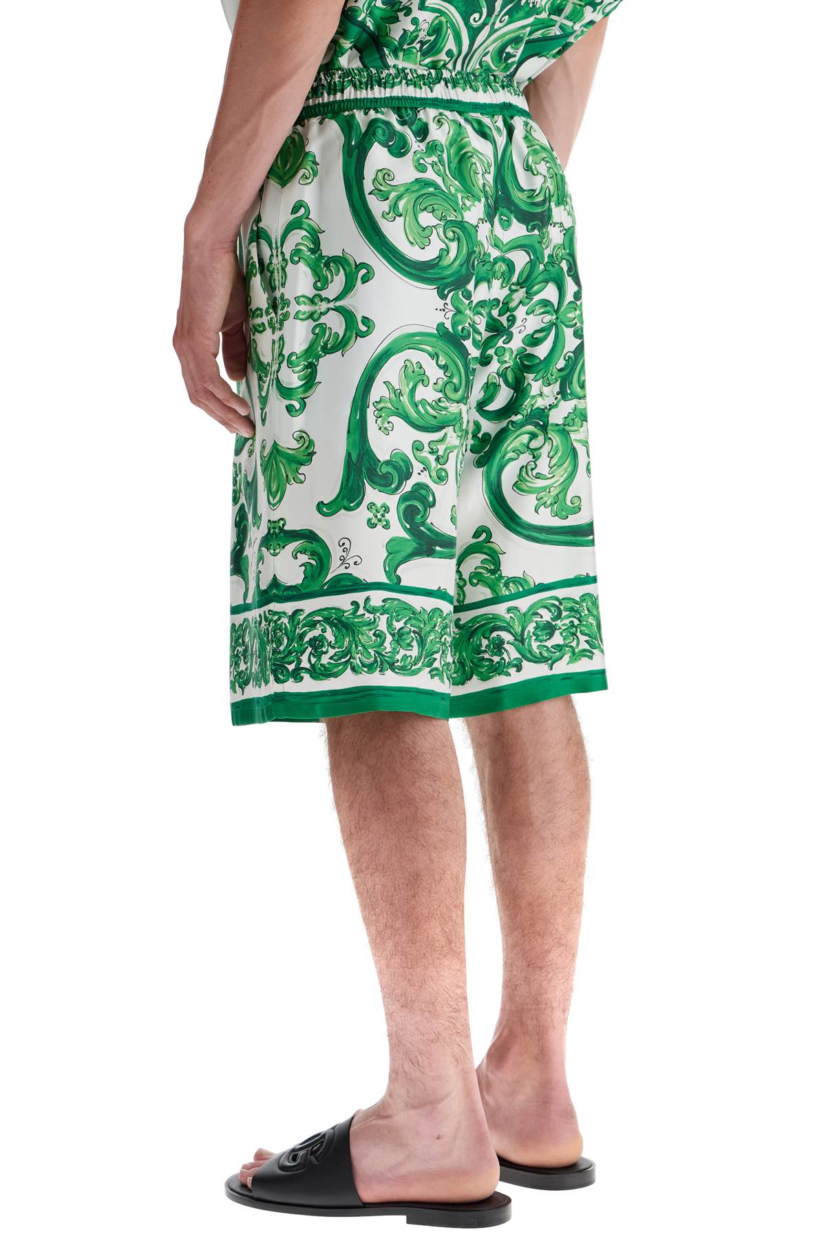 DOLCE & GABBANA Printed Silk Bermuda Shorts