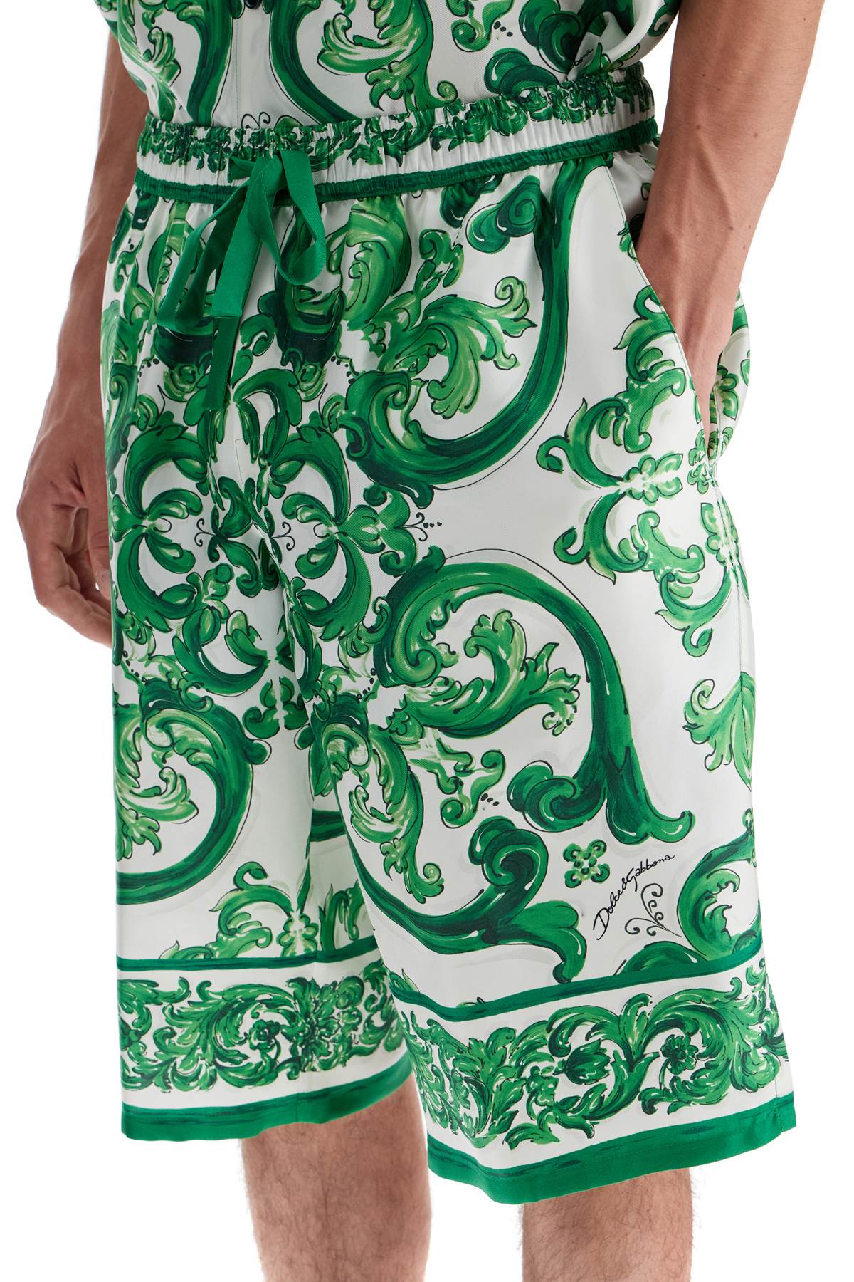 DOLCE & GABBANA Printed Silk Bermuda Shorts
