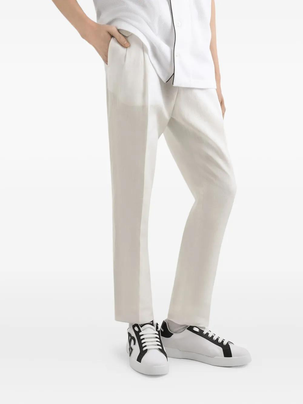 DOLCE & GABBANA Stylish Linen Trousers for Men - Perfect for FW25