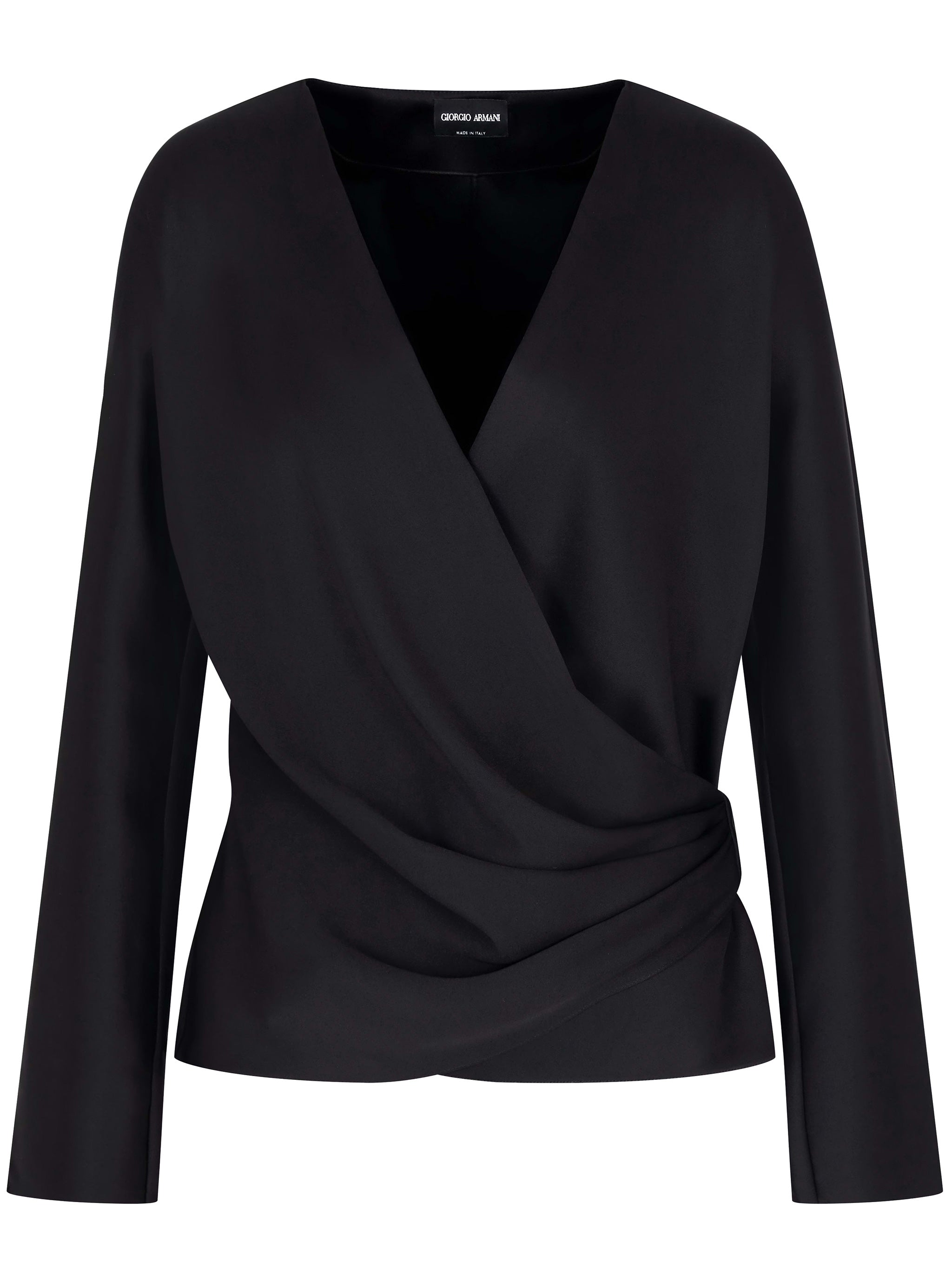 GIORGIO ARMANI Double Black Silk Satin Shirt