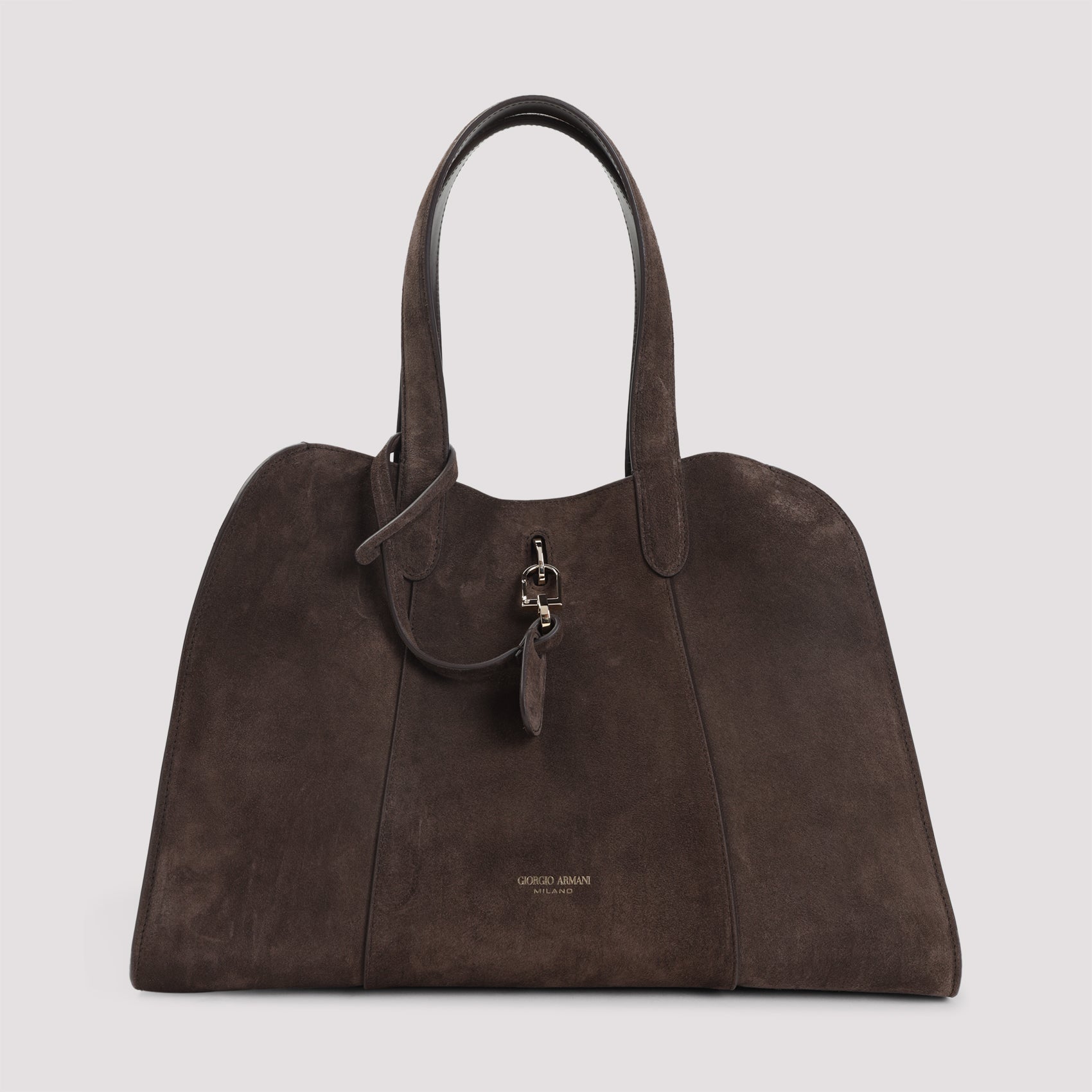 GIORGIO ARMANI Suede Leather Handbag - W:38CM H:27CM D:20CM