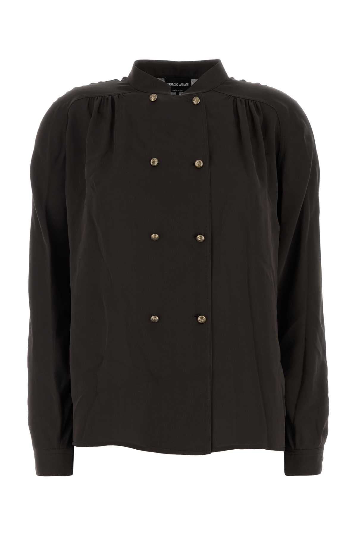 GIORGIO ARMANI Silk Button Detail Shirt