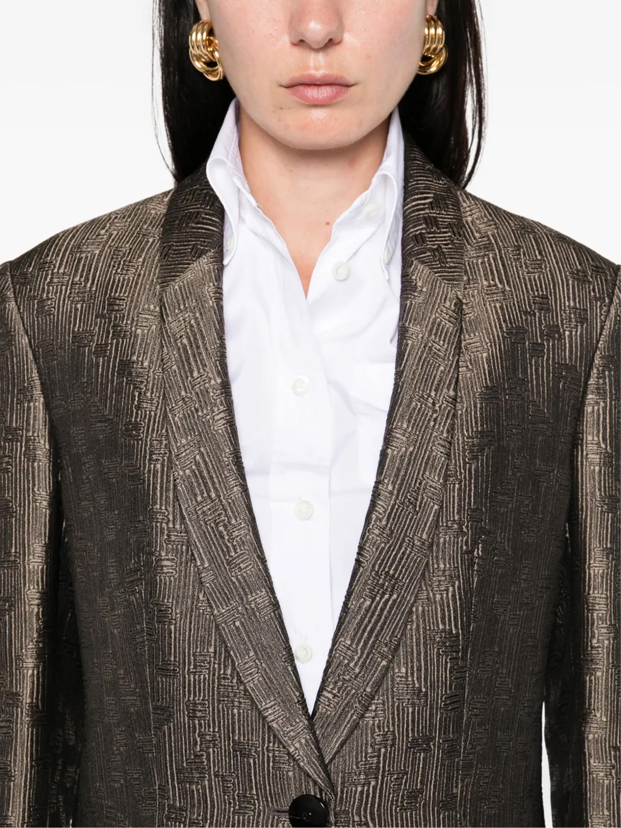GIORGIO ARMANI Single-Breasted Silk Jacket for Women (FW25)