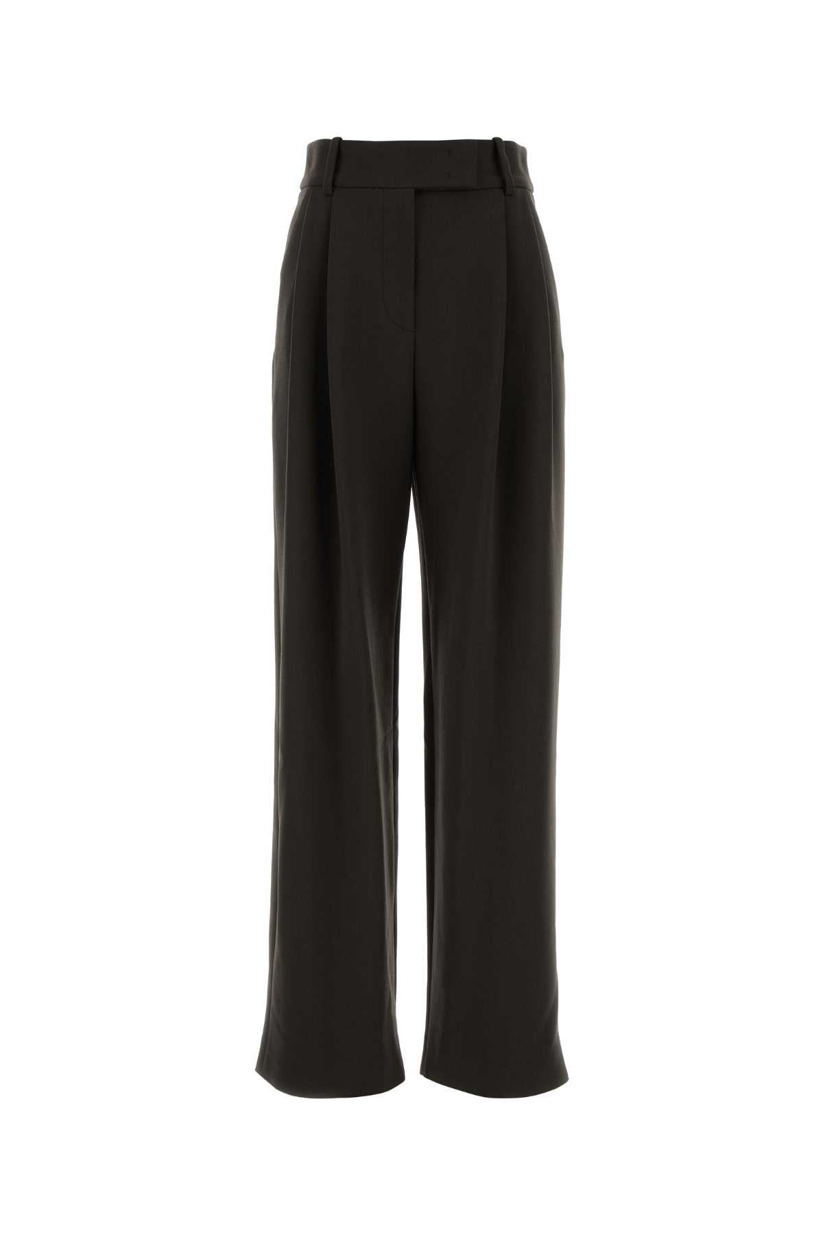 GIORGIO ARMANI Stretch Wool Palazzo Pants with Pleats for Women